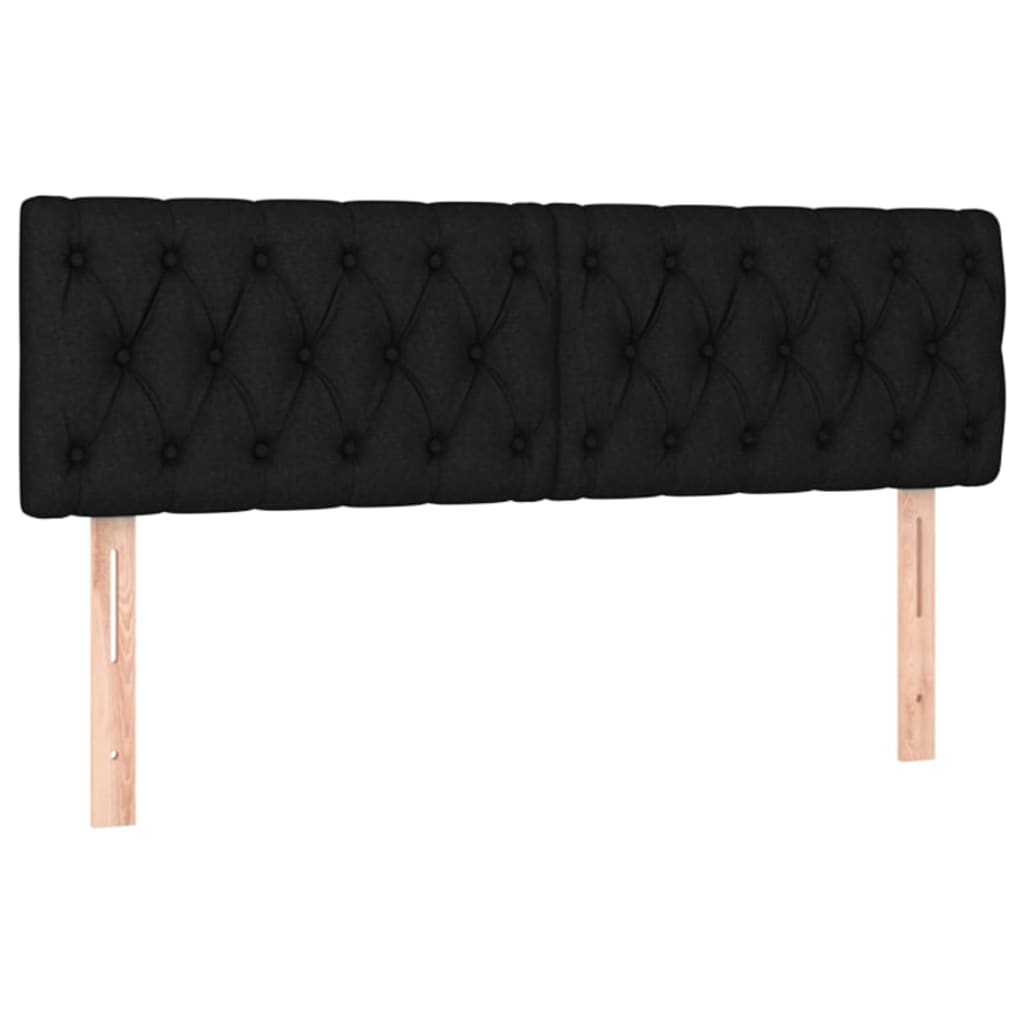 vidaXL Cabecero con LED de tela negro 160x7x78/88 cm