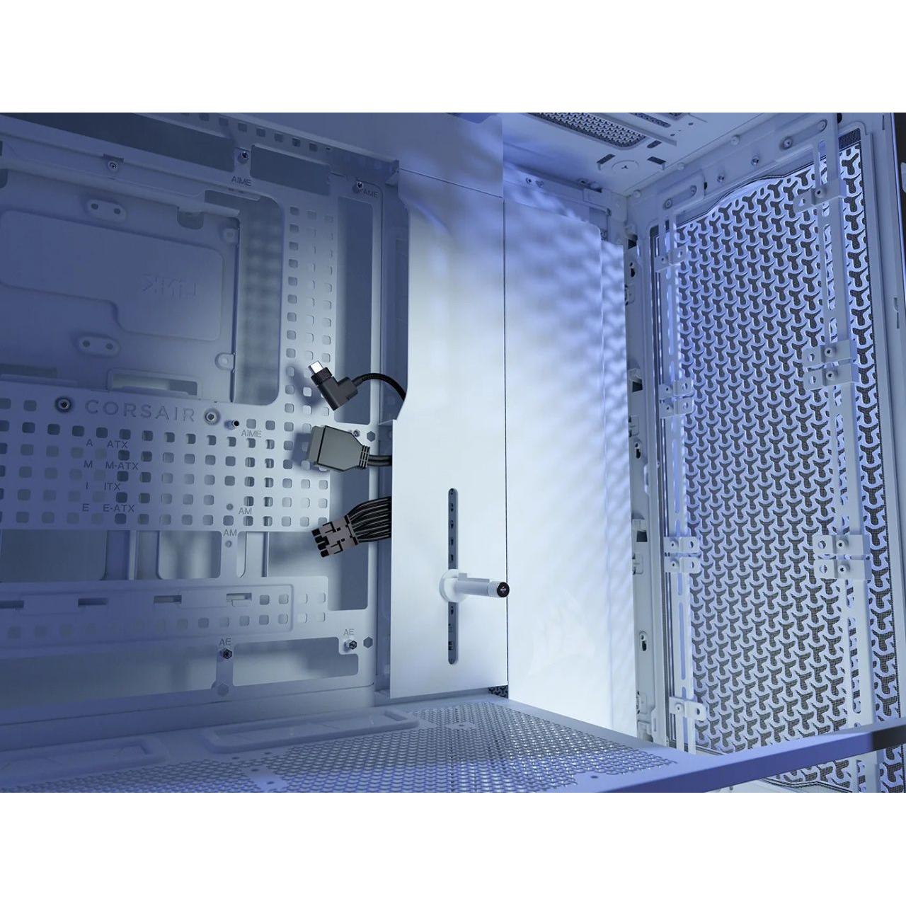 Corsair - Caja para PC semitorre Frame 5000D RS ARGB blanco con panel de cristal templado, soporte E-ATX y refrigeración líquida hasta 420 mm