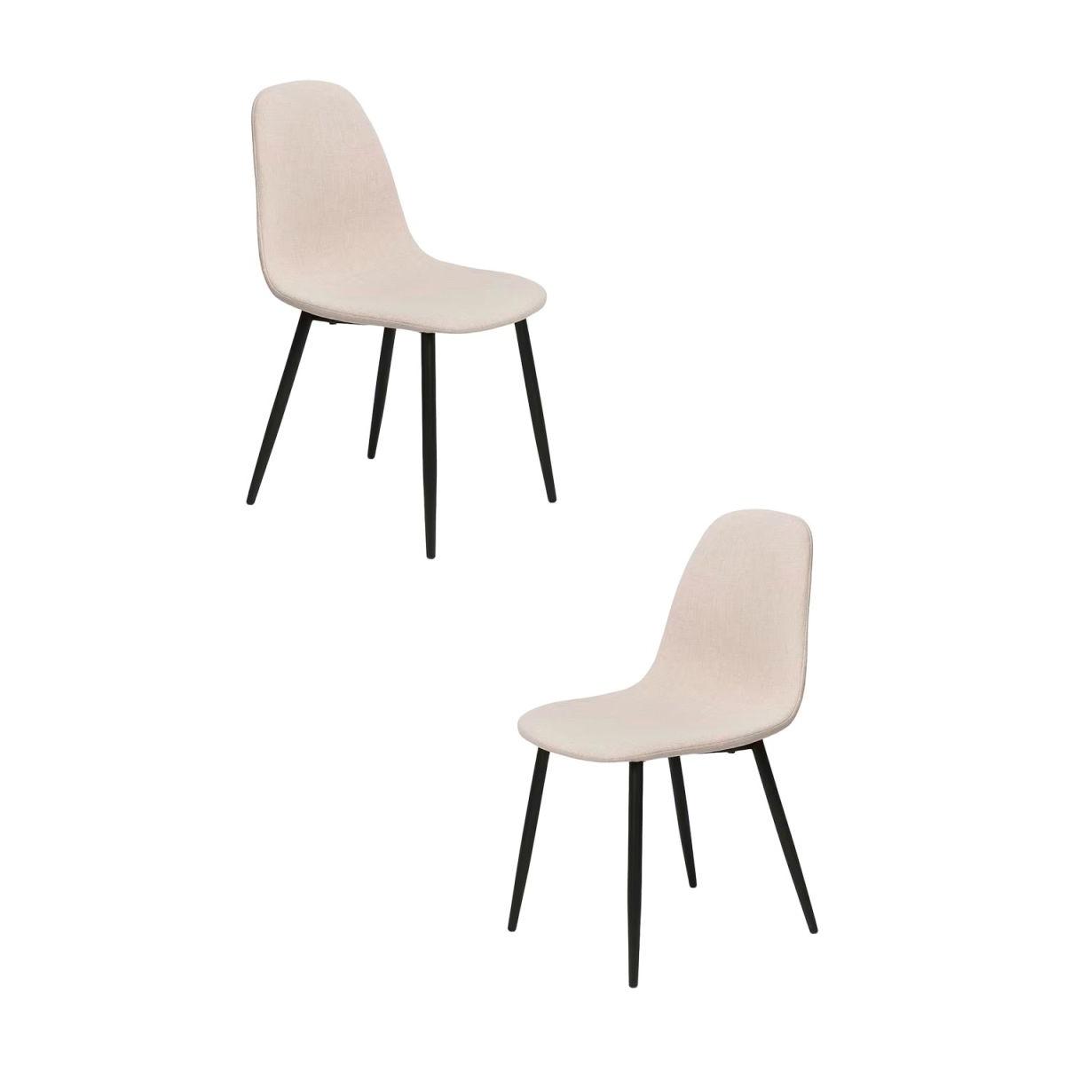 Regalos Miguel - Packs Sillas Comedor - Pack 2 Sillas Black Teok Tela - Beige