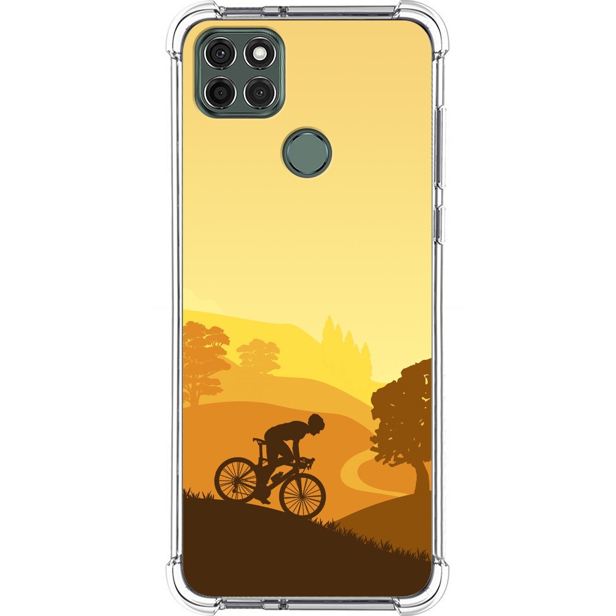Tumundosmartphone Funda Silicona Antigolpes para Motorola Moto G9 Power diseño Ciclista Dibujos