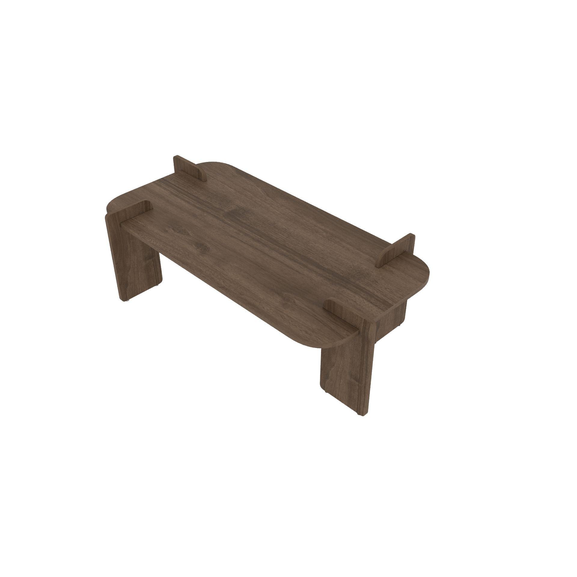 Habitat y Jardin - Mesa baja de madera "Lovge" 120 x 60 x 35 cm - Nogal