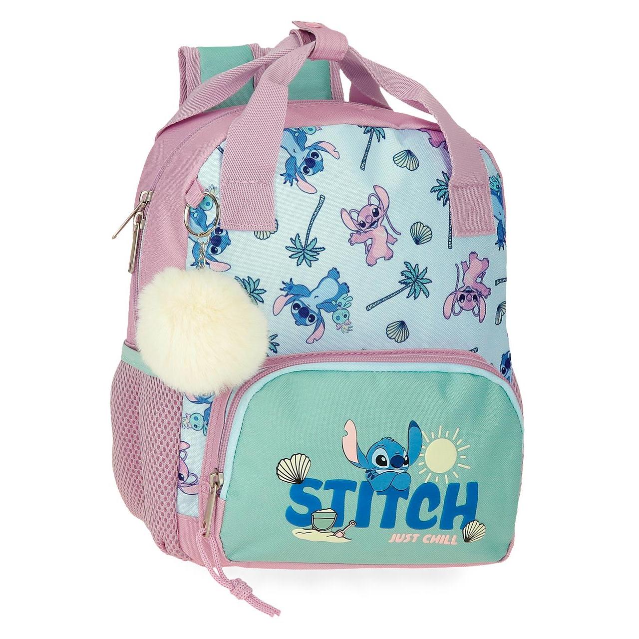 Mochila escolar Disney Stitch Just Chill 28cm Turquesa