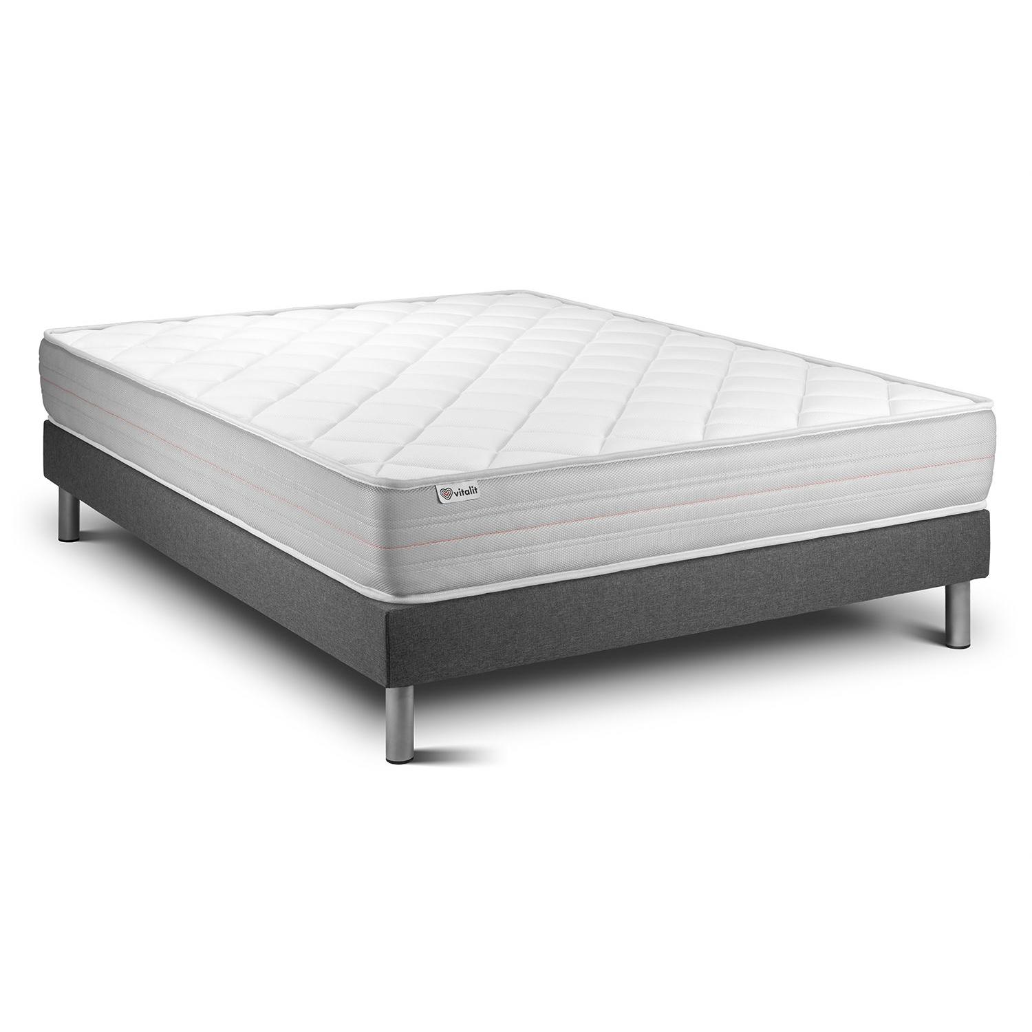 Conjunto VITALMEMO 130 x 200 cm somier Kit gris