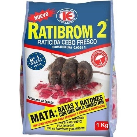 Cebo fresco RATIBROM 2 contra ratas y ratones - 12 kg