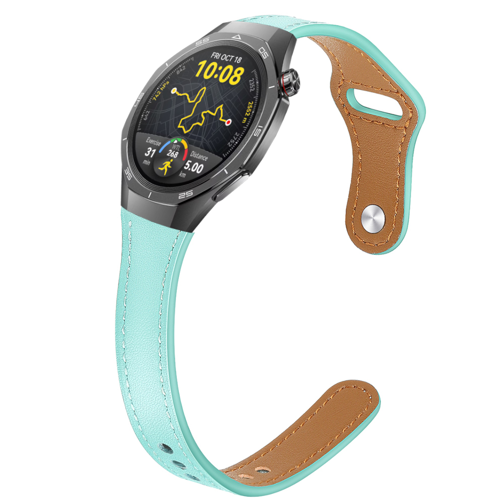 Correa de Piel para Huawei Watch GT 5 - 46mm / GT 5 - 46mm / GT 4 - 46mm / Amazfit GTR 4 / Bip 5 / Garmin Vivoactive 4, Modelo Cuero Slim Ancho 22mm