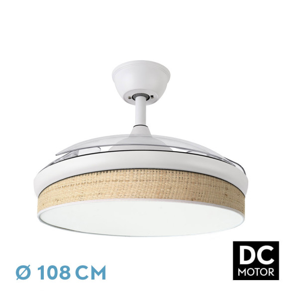 VENTILADOR 72W MODA BLANCO/MADERA Ø108