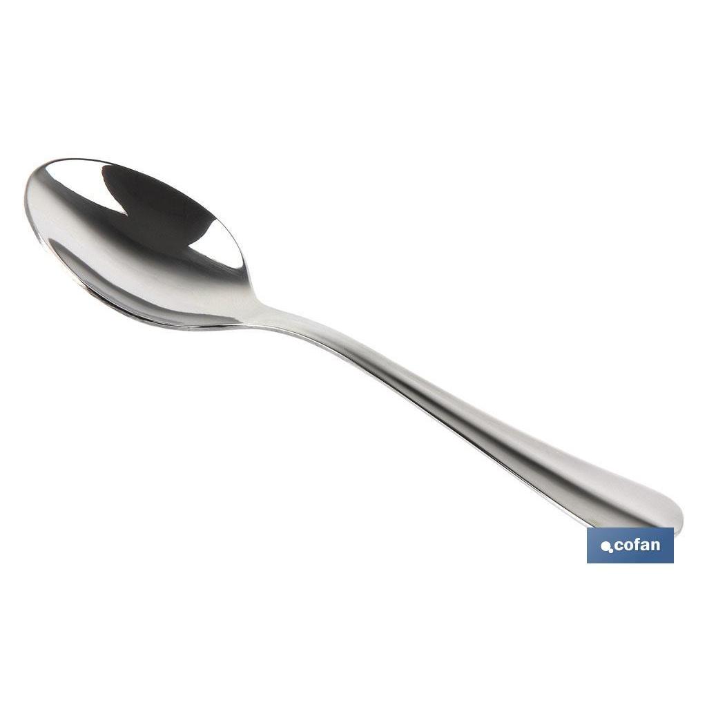 COFAN - Cuchara de café | Modelo Bolonia | Fabricado en Acero Inox. 18/00 | Envase blíster o pack