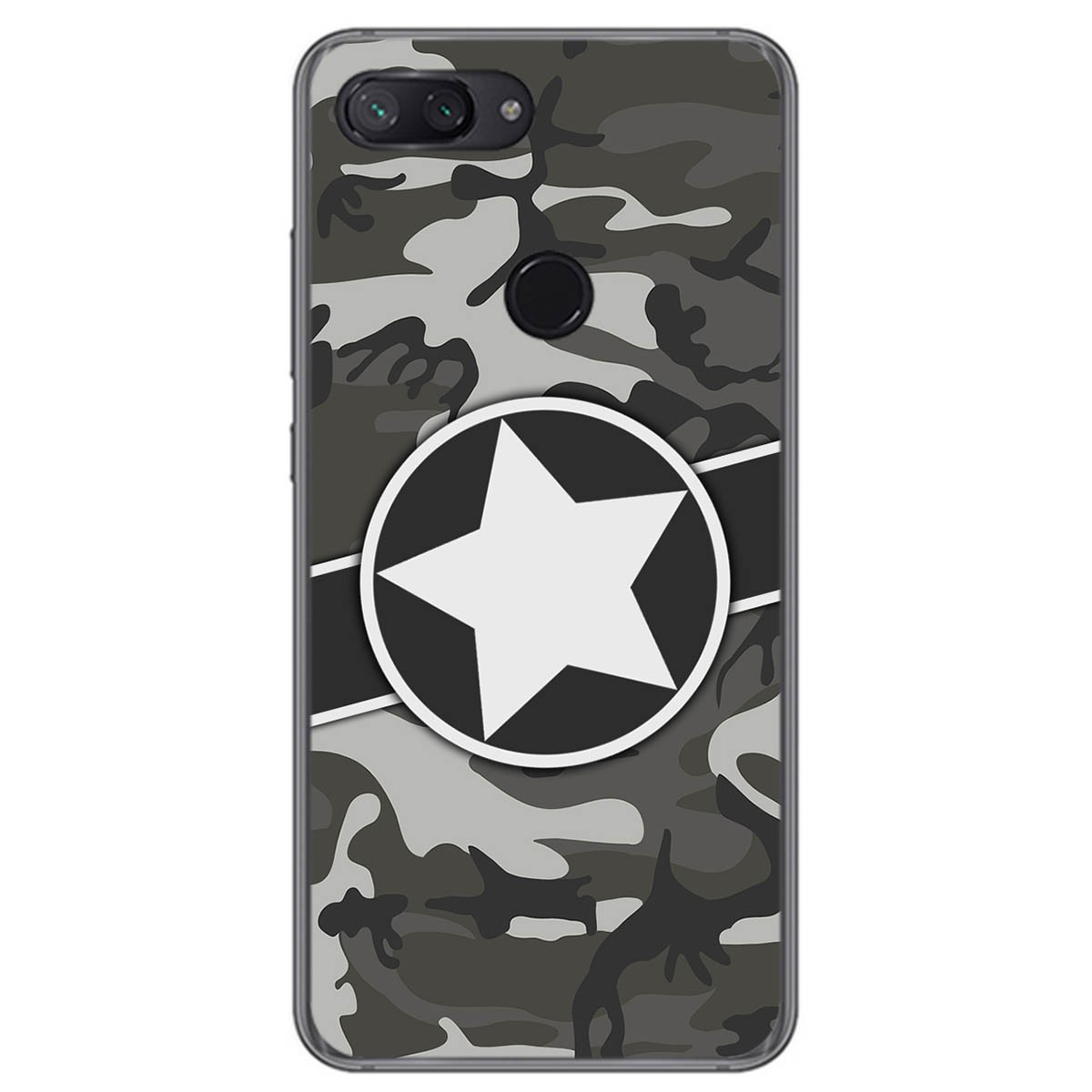 Tumundosmartphone Funda Gel Tpu para Xiaomi Mi 8 Lite diseño Camuflaje 02 Dibujos