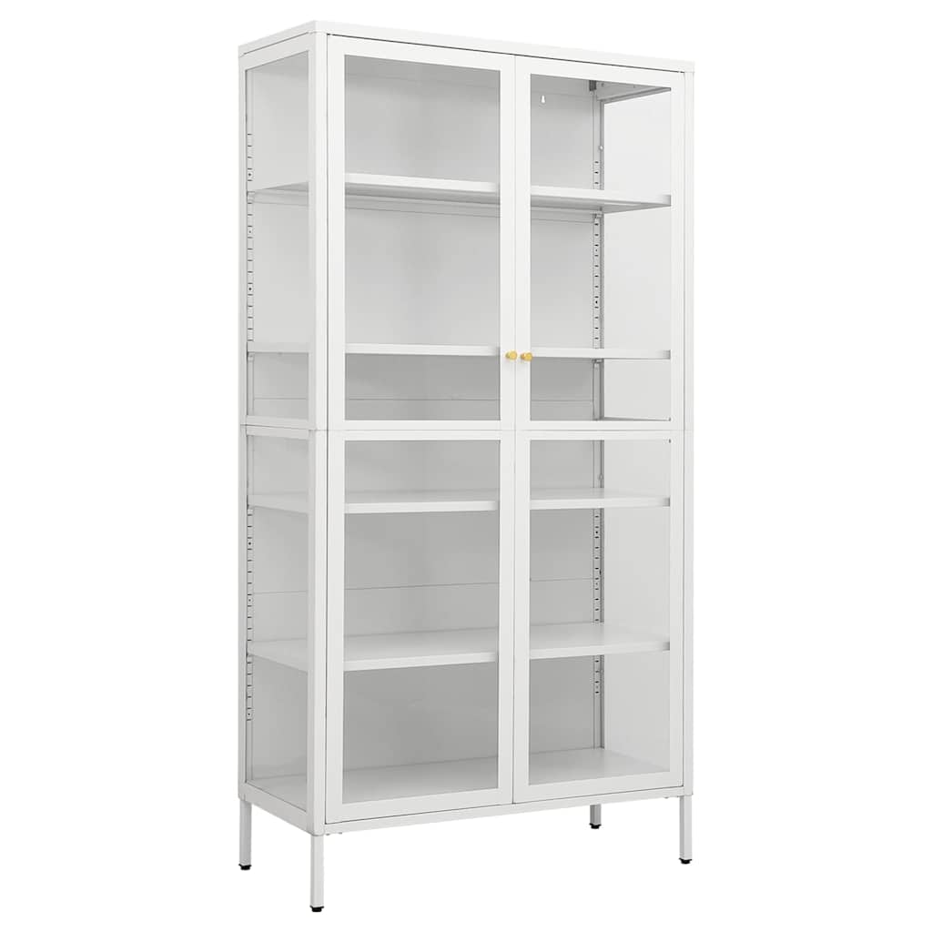 vidaXL Vitrina de acero y vidrio templado 90x40x180 cm