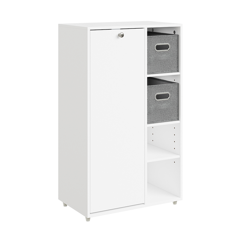 SoBuy Armario Alto para Lavandería Blanco de Aglomerado 50x30x85 cm