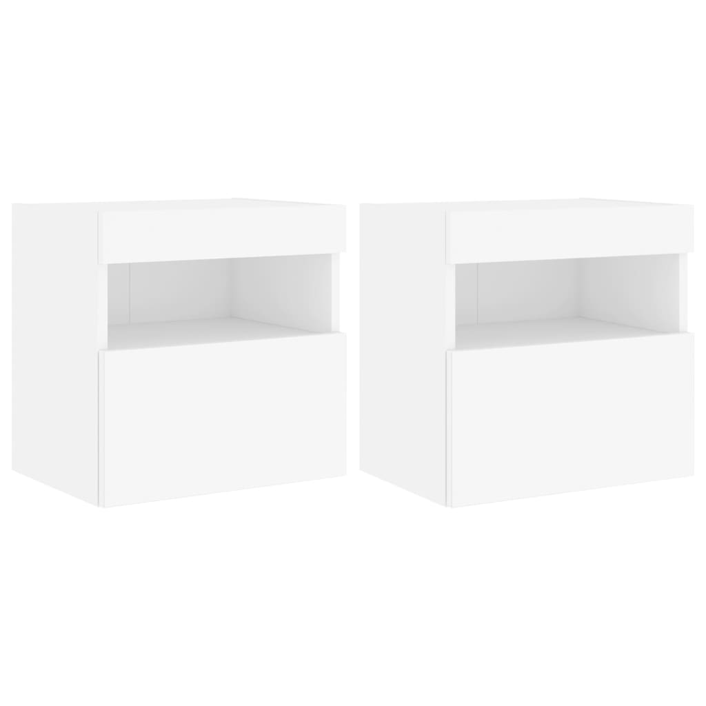 vidaXL Muebles TV de pared luces LED 2 uds 40x30x40 cm, Mueble de Salon, Mueble TV, Mueble TV salon, Mesa de TV, Mueble tele