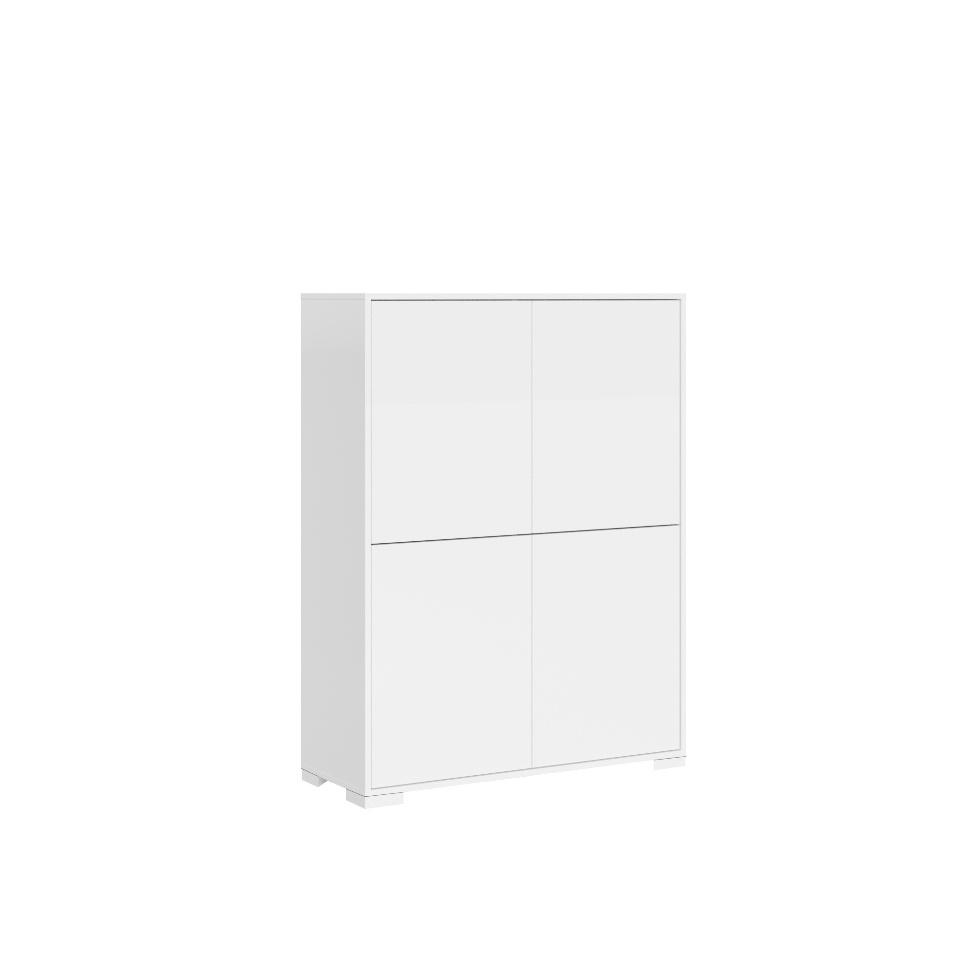Aparador alto Lumina de 4 puertas 90x35x120 cm, blanco brillo - Itamoby