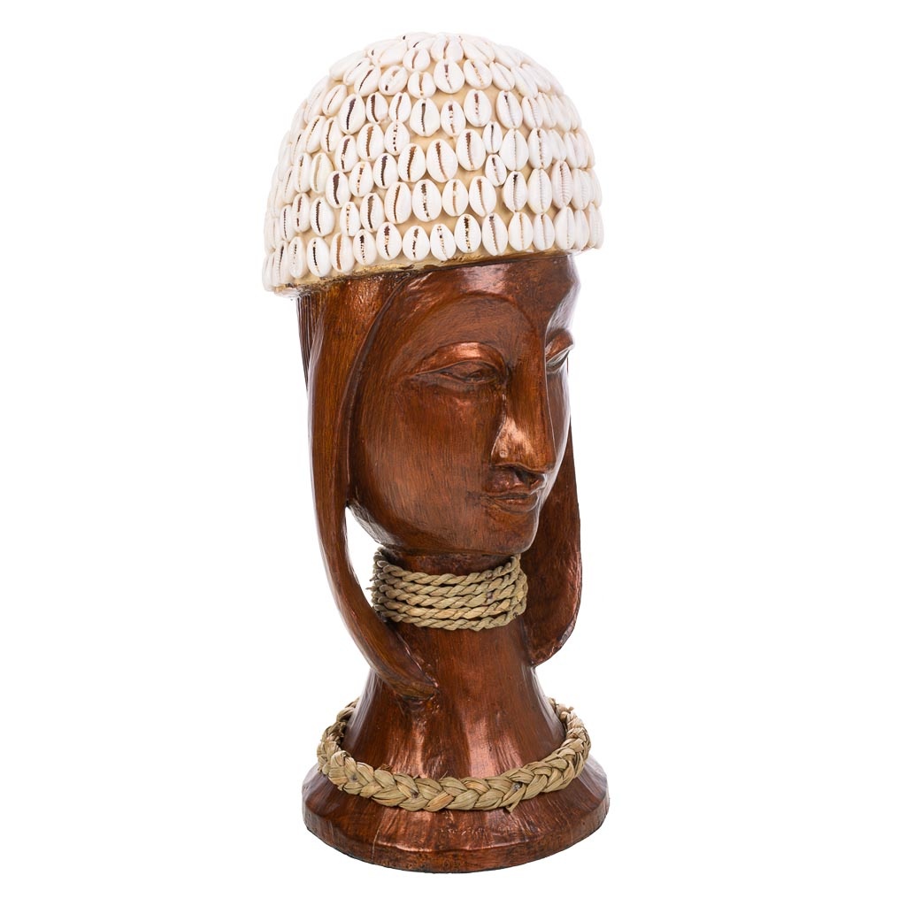WANDERLUST DECO Figura Cabeza Marrón 16x17,5x40h Cm - Diseño Moderno