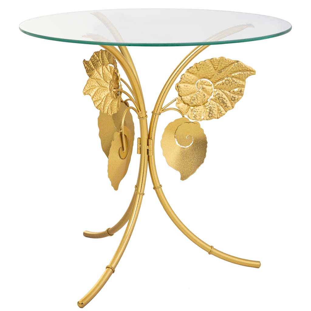 Wonderlust Deco - Mesa esquinera redonda de metal dorado D70x70 Dorado D70x70h cm