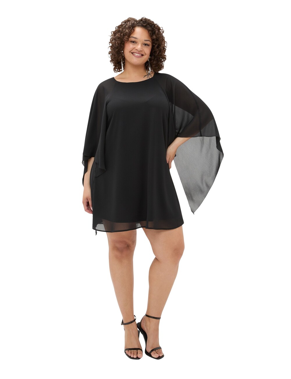 Fiorella Rubino - Vestido de georgette con maximangas kimono