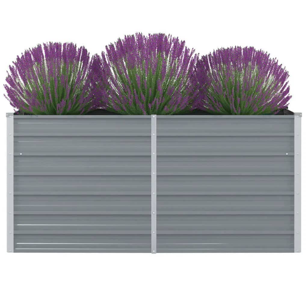 vidaXL Arriate de jardín de acero galvanizado gris dimensiones 160 x 80 x 77 cm,  320 x 80 x 77 cm,  320 x 80 x 45 cm y mas