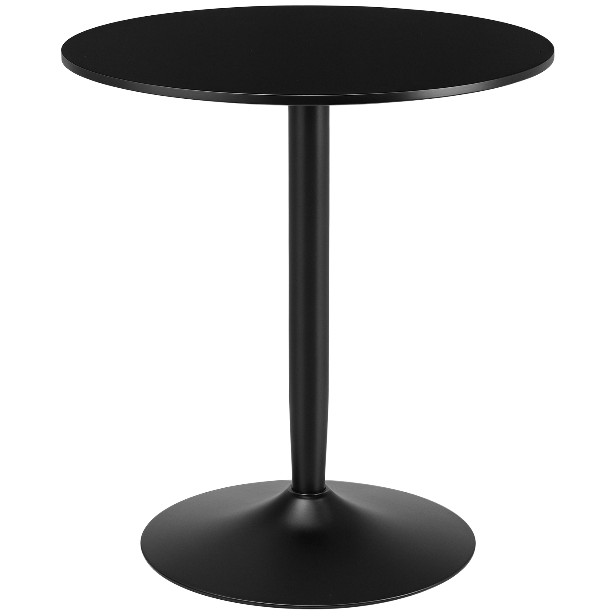 HOMCOM Mesa de Comedor Redonda Mesa de Cocina Moderna Ø70x75 cm para 2 Personas con Base de Acero y Almohadillas Antideslizantes para Salón
