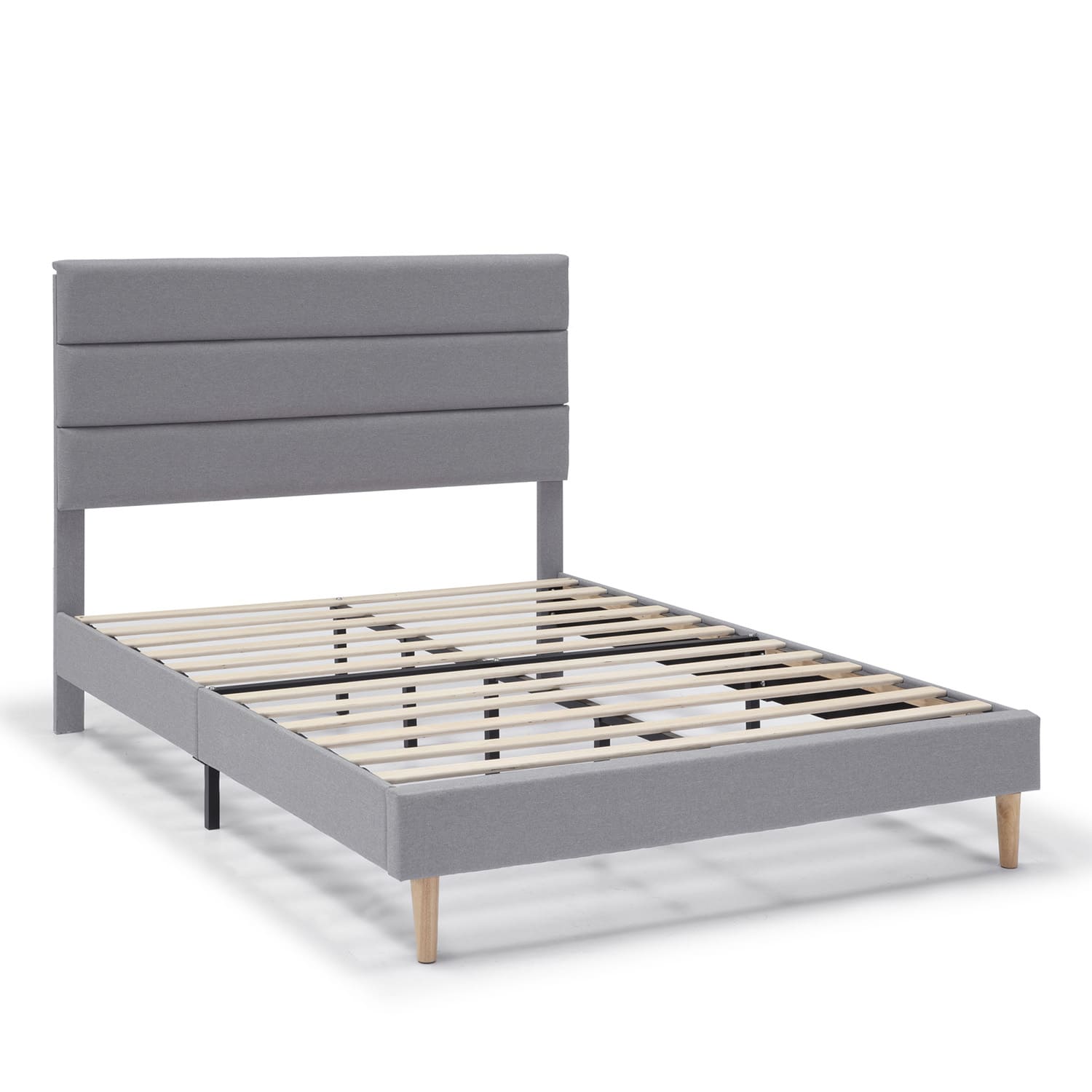 Estructura de Cama tapizada Aroma de 30 cm,135-140x190 cm, color Gris claro VS Venta-Stock