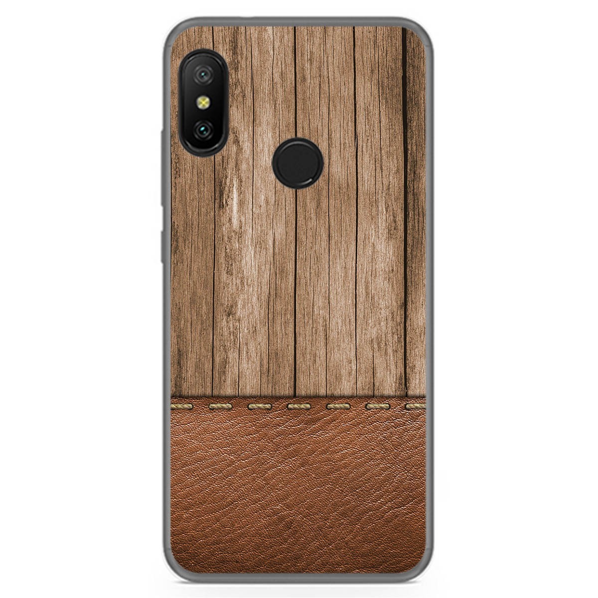 Tumundosmartphone Funda Gel Tpu para Xiaomi Redmi 6 Pro / Mi A2 Lite diseño Madera 09 Dibujos