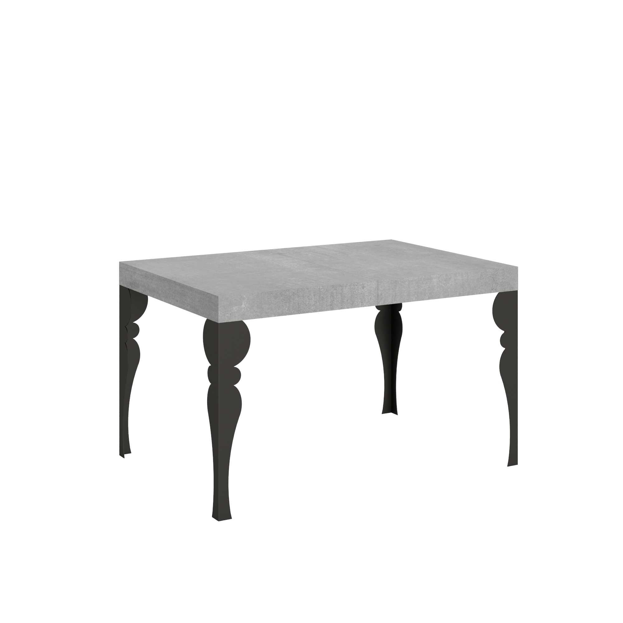Mesa extensible Paxon 140/224x80cm hormigón con patas antracita - Itamoby