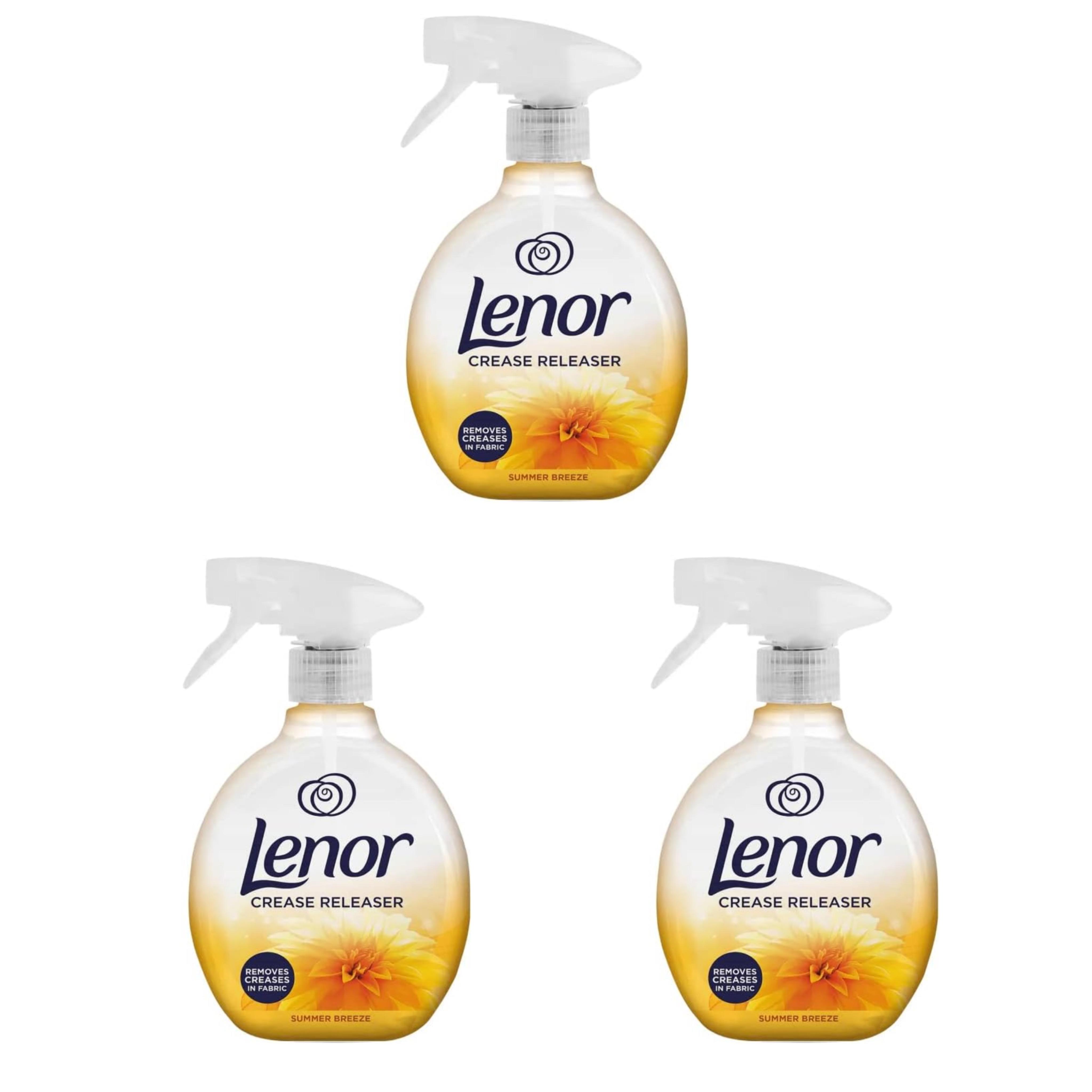 Superpack de 3 uds Lenor - Spray eliminador de arrugas para prendas de vestir y ropa de cama - Aroma de brisa de verano - 3x500 ml
