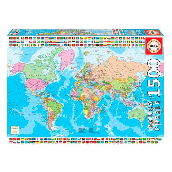 Puzle 1500 Piezas Mapamundi Político.