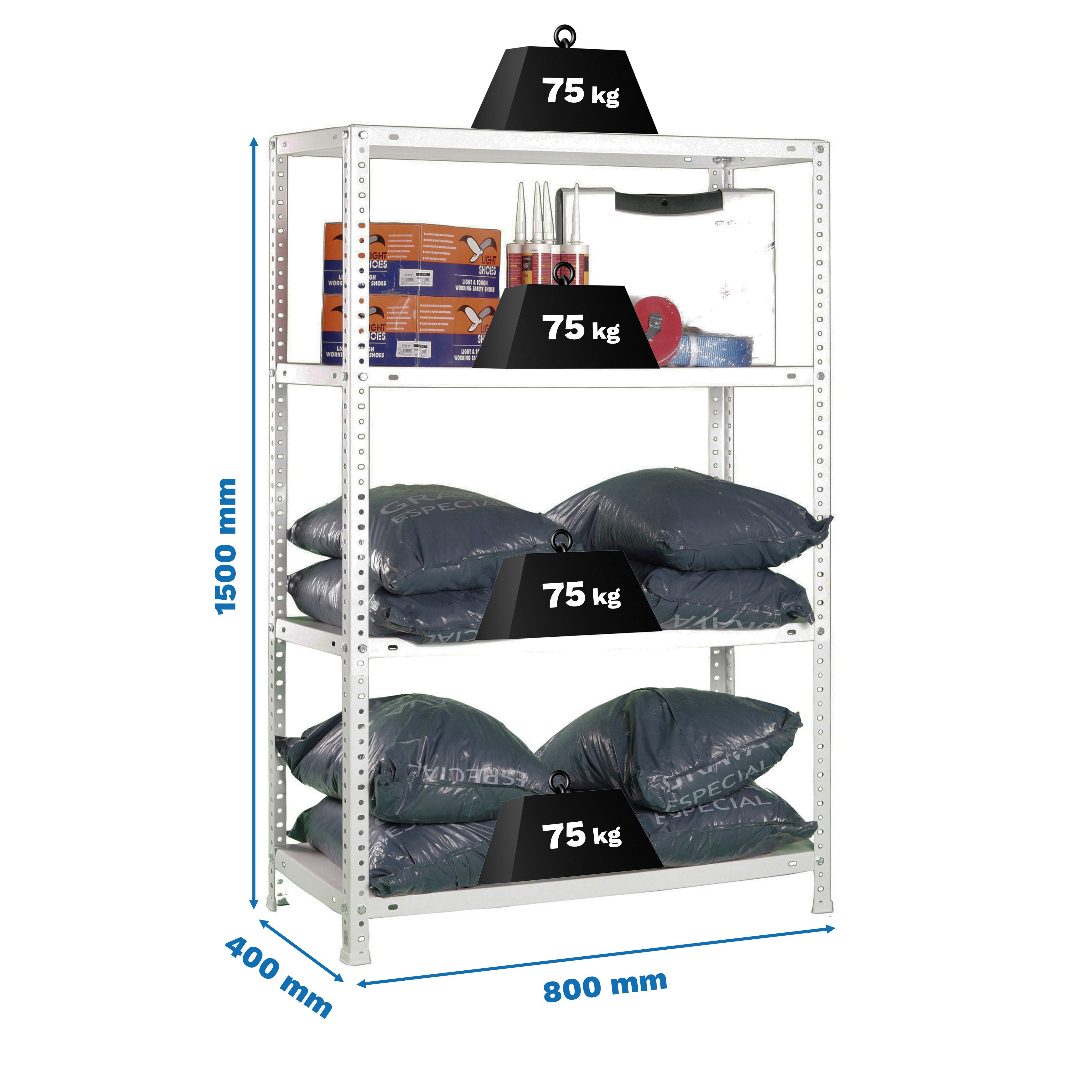 Estantería SIMONRACK Advantage Kit mini 4/400 1500 galvanizado