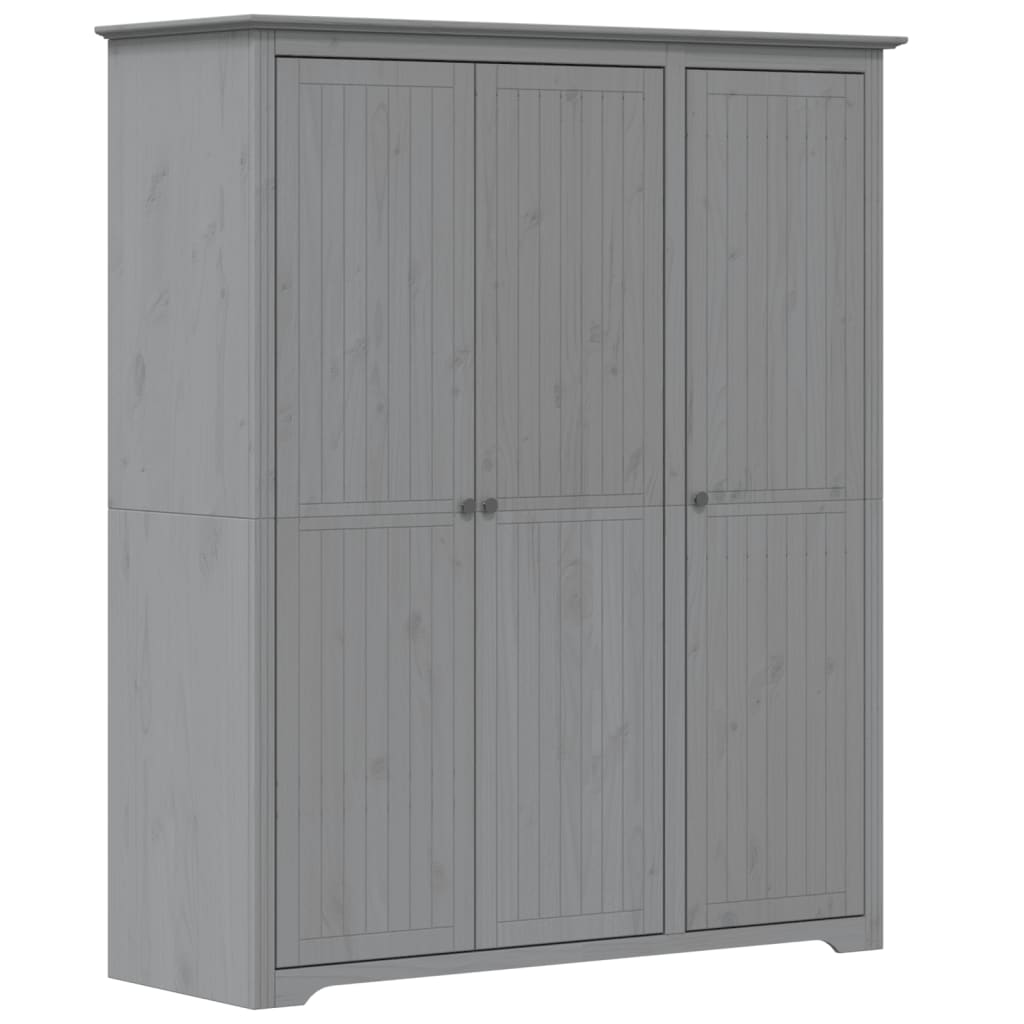 vidaXL Armario BODO madera maciza de pino gris 146x53,5x173 cm