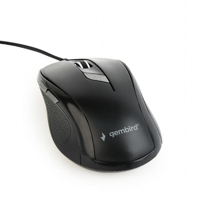 Gembird Ratón Óptico USB 1200 DPI Negro Plata - Precisión Óptica