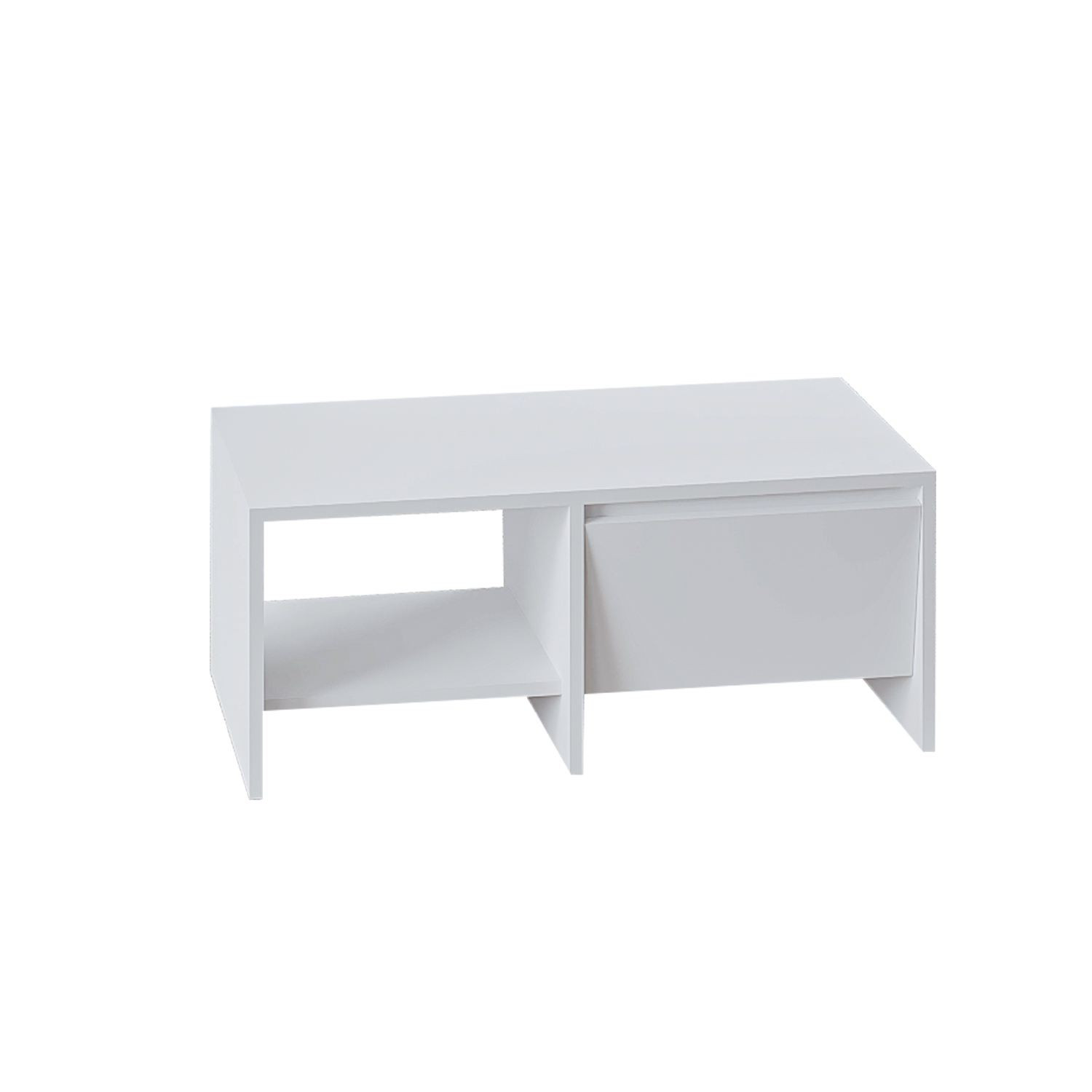 Habitat y Jardin - Mesa baja de madera "Laris" - 90 x 45 x 35 cm - Blanco