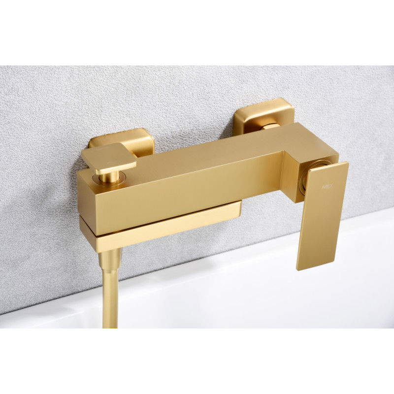 Imex Pisa BDP048-4OC grifería monomando para bañera y ducha de latón con acabado en oro cepillado