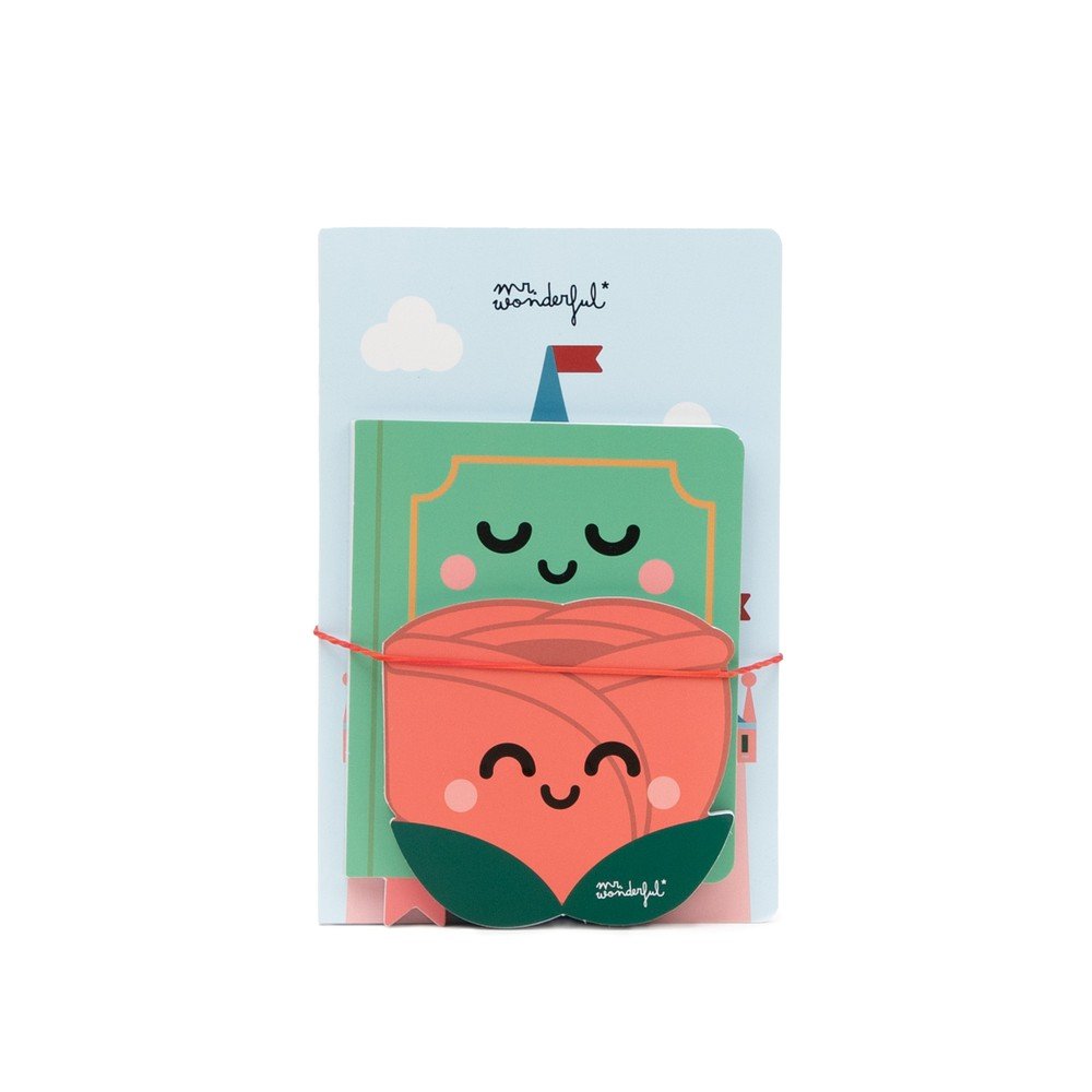 MR SET DE 3 BLOQUES DE NOTAS - CASTILLO  LIBRO Y ROSA ST JORDI 18x14x13 Cms.
