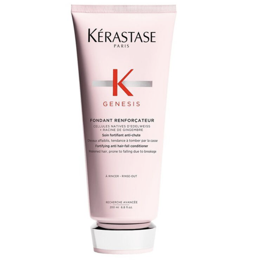 Kérastase - Acondicionador Genesis Fondant Reinforcateur 75 ml o 200 ml fortificante antirotura para cabello fino, sin sulfatos ni siliconas, hidrata profundamente y reduce la caída por rotura hasta un 97% con sistema completo
