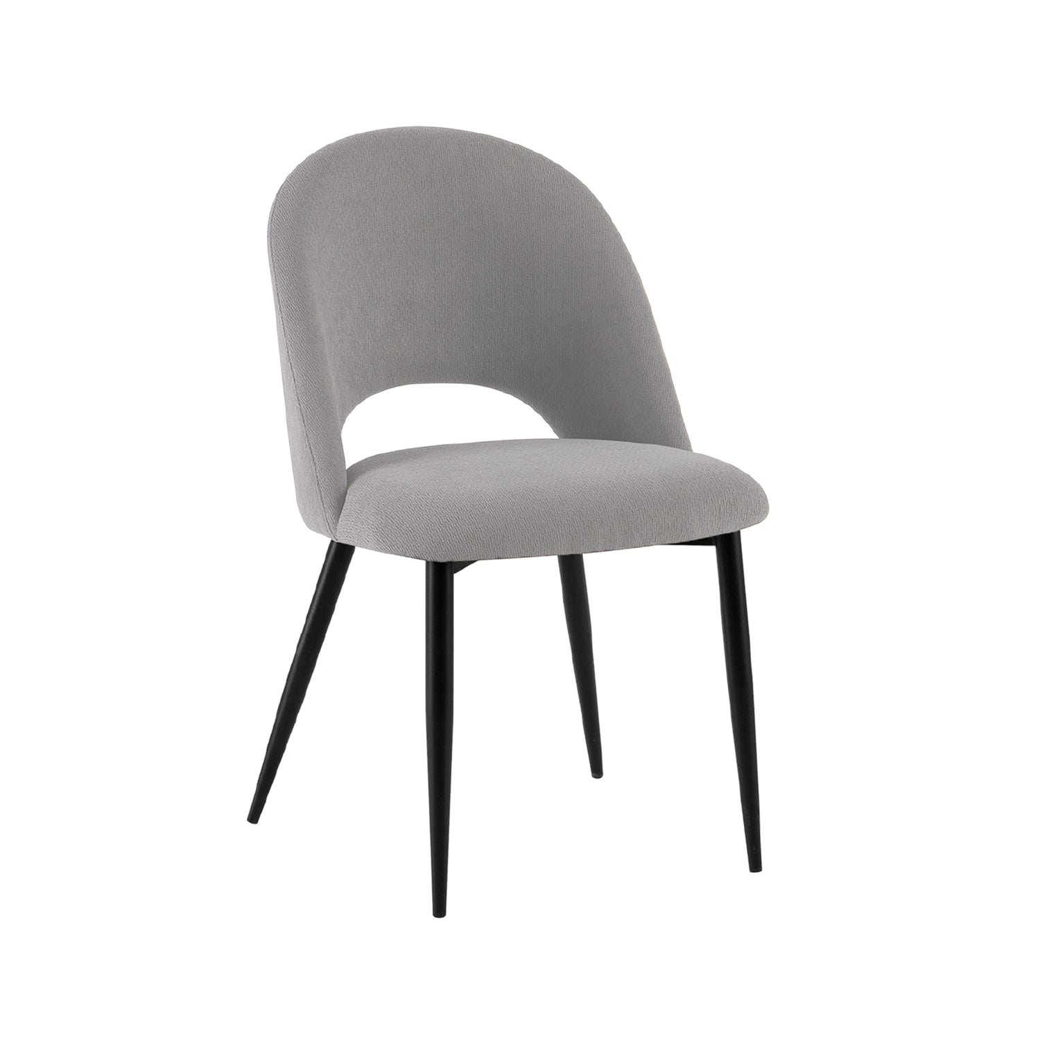 Set de 4 sillas de comedor tapizadas hollie  gris para hogar moderno mueble de almacenaje  - Homekit