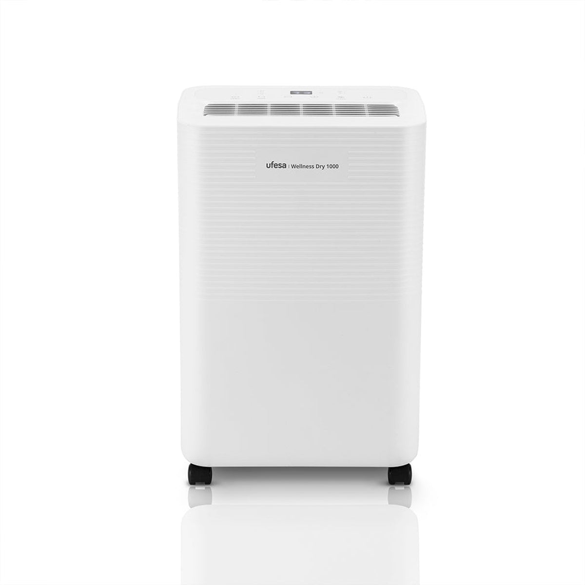 Ufesa - Deshumidificador Wellness Dry 1000 de 10 L/día para estancias hasta 40 m² con sensor de humedad, función de secado de ropa y depósito de 2 L, silencioso (47 dB)