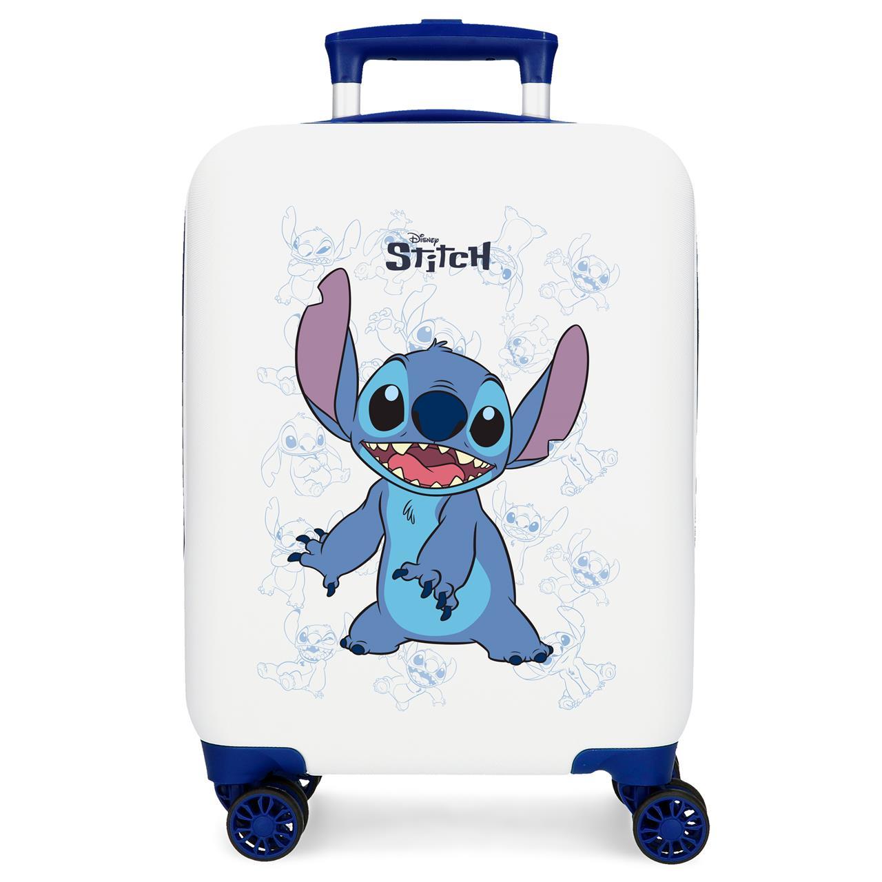 Maleta de cabina Disney Stitch Happy ABS con capacidad de 33L Blanco