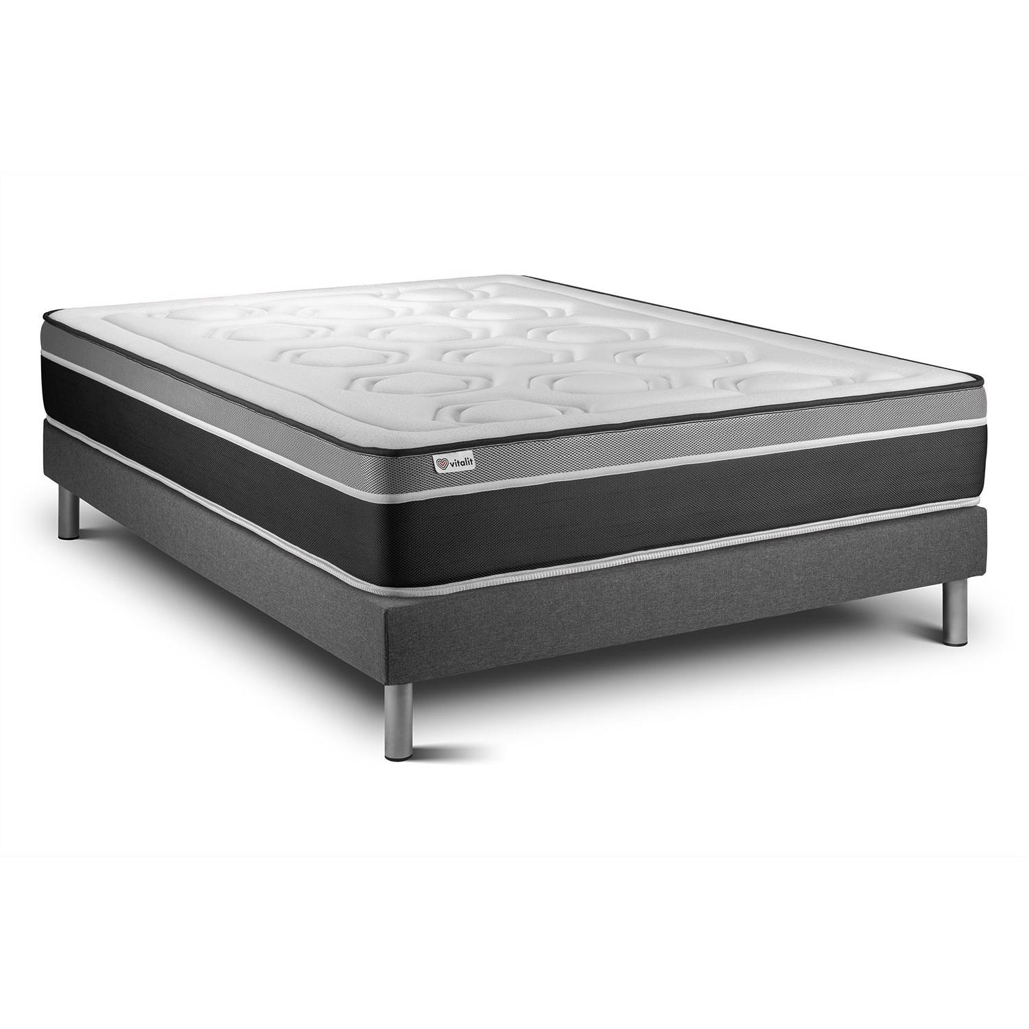 Conjunto VITAL CARE 160 x 190 cm somier Kit gris