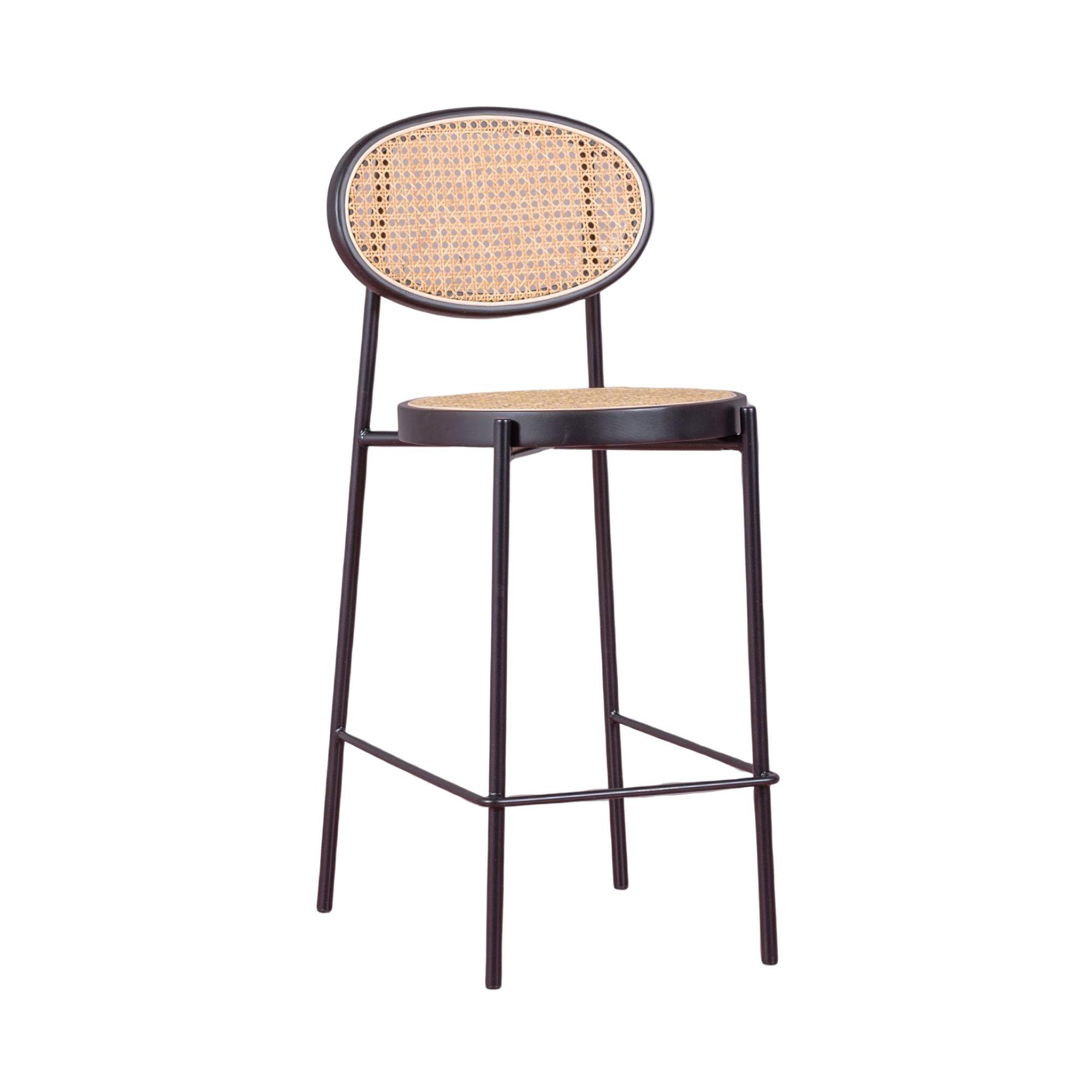 Nest Dream - Taburete vintage con diseño clásico en ratán natural (65cm) - North