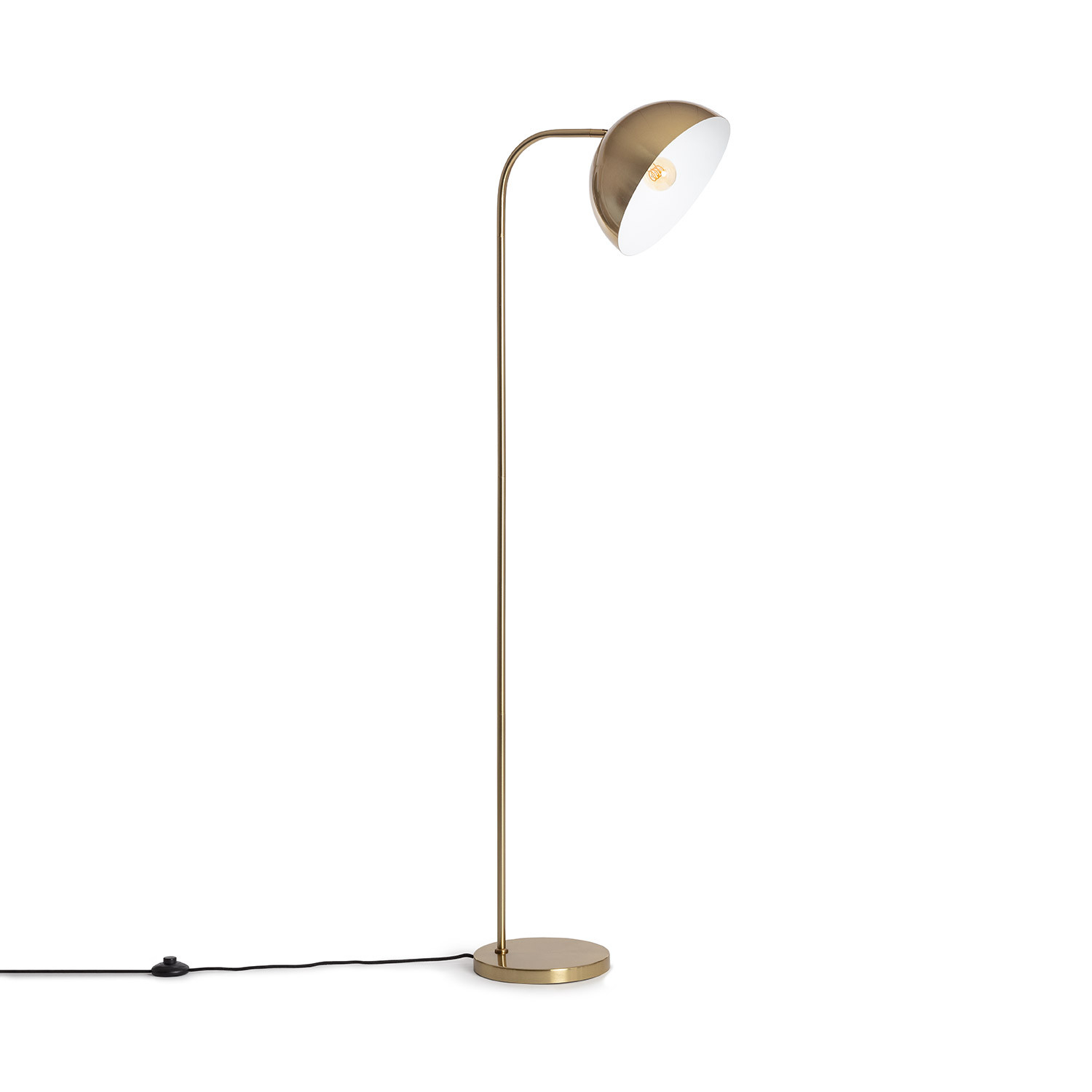 LEDKIA LIGHTING - Lámpara de Pie Bowlen | Diseño Elegante y Moderno | Compatibilidad con Bombilla E27 | Uso Interior IP20 | Dimensiones Compactas, Dorado, Aluminio