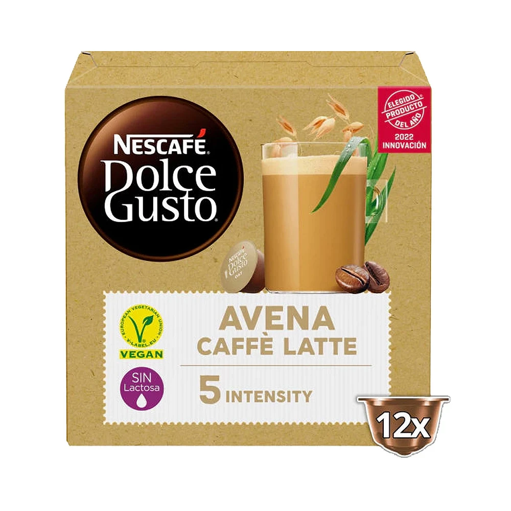 Oat Caffè Latte sin Lactosa, bebida de Avena 12 Cápsulas Nescafé