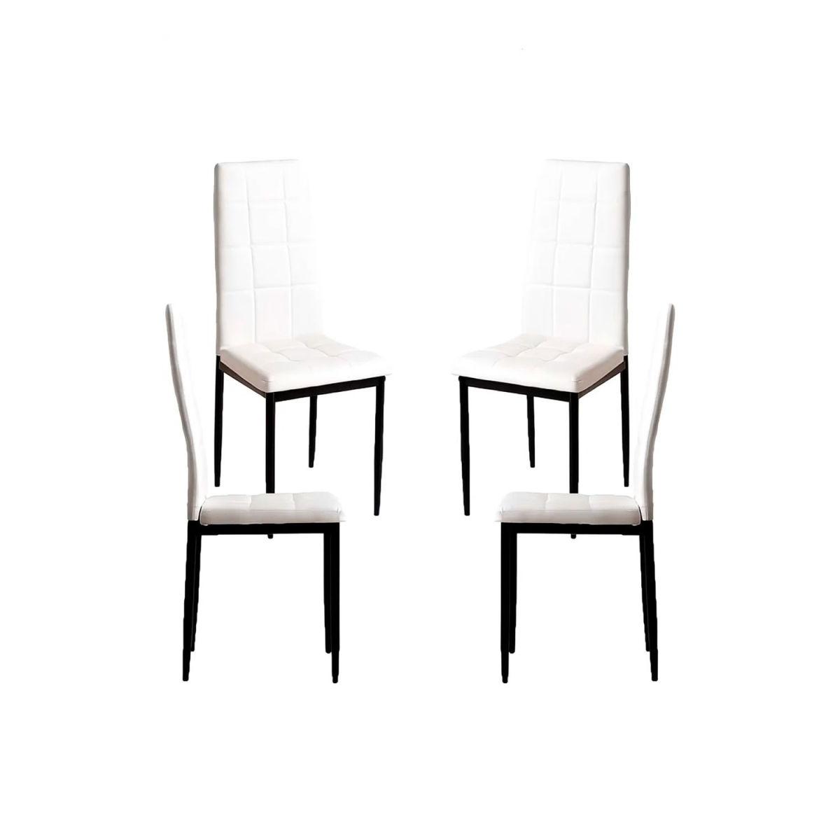 Regalos Miguel - Packs Sillas Comedor - Pack 4 Sillas Lan Polipiel - Blanco