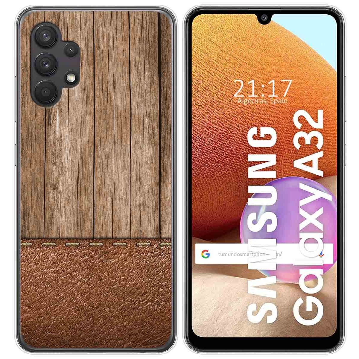 Tumundosmartphone Funda Gel Tpu para Samsung Galaxy A32 4G diseño Madera 09 Dibujos
