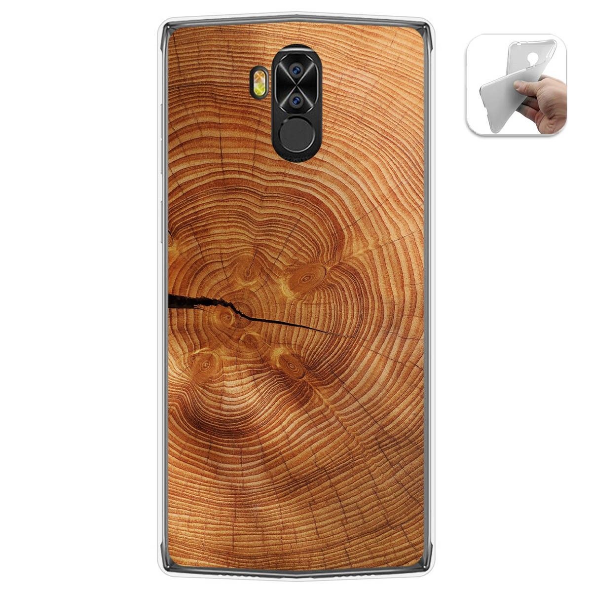 Tumundosmartphone Funda Gel Tpu para Doogee N100 diseño Madera 04 Dibujos