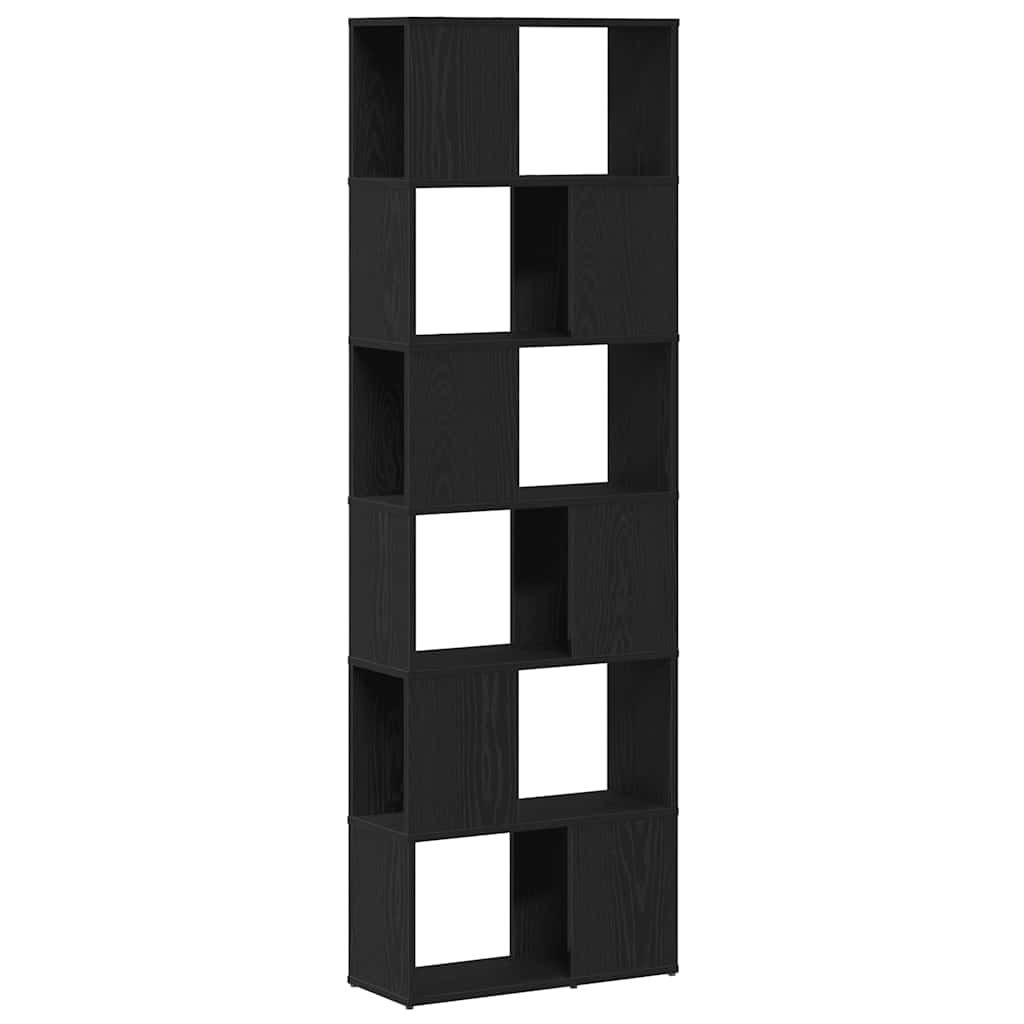 vidaXL Librería/Biblioteca biombo roble negro 60x24x186 cm