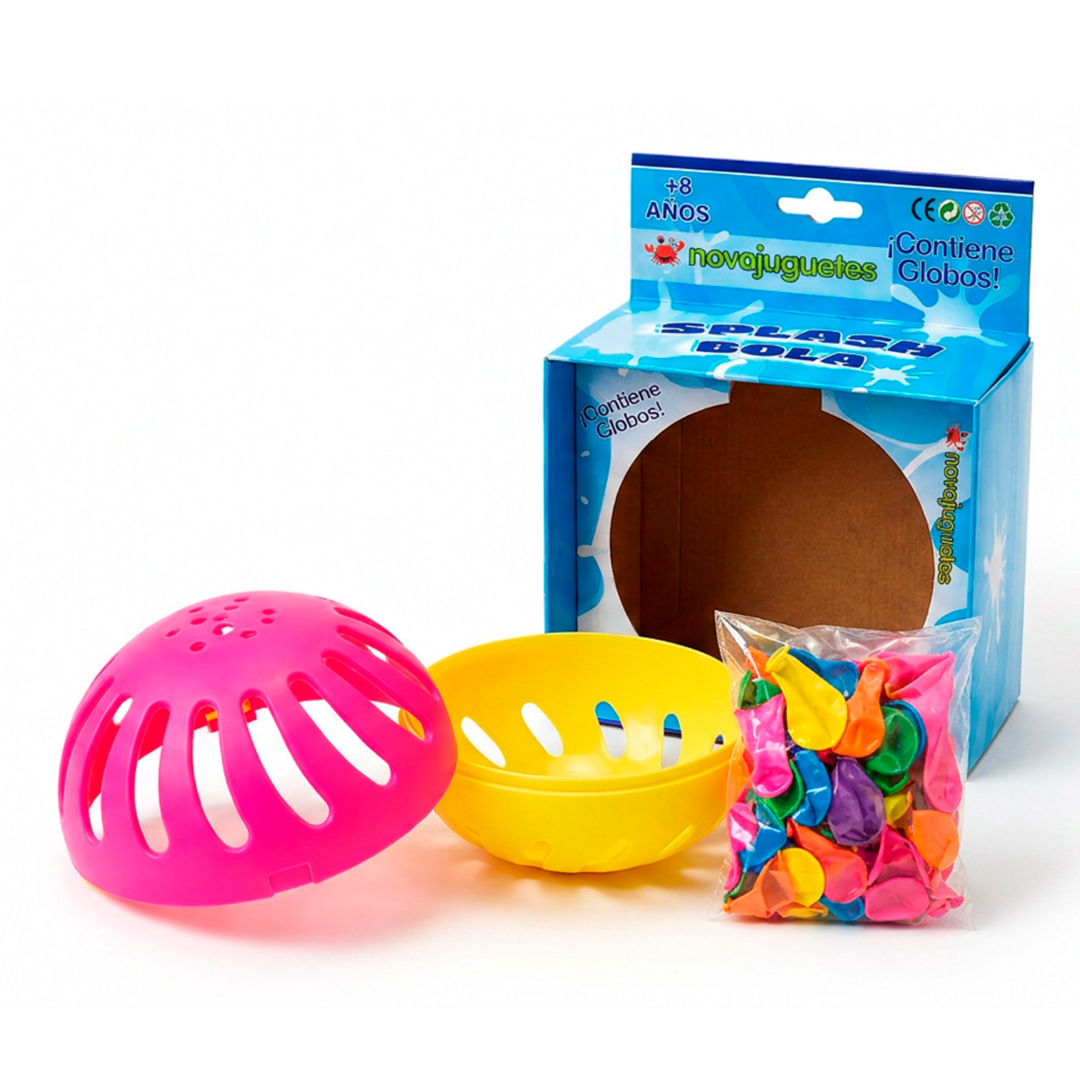 Bola Splash con 42 Globos de Agua | Juego de Verano para Niños +8 Años | Pelota para Globos de Agua | Juego Exterior para Playa, Piscina, Jardín y Cumpleaños