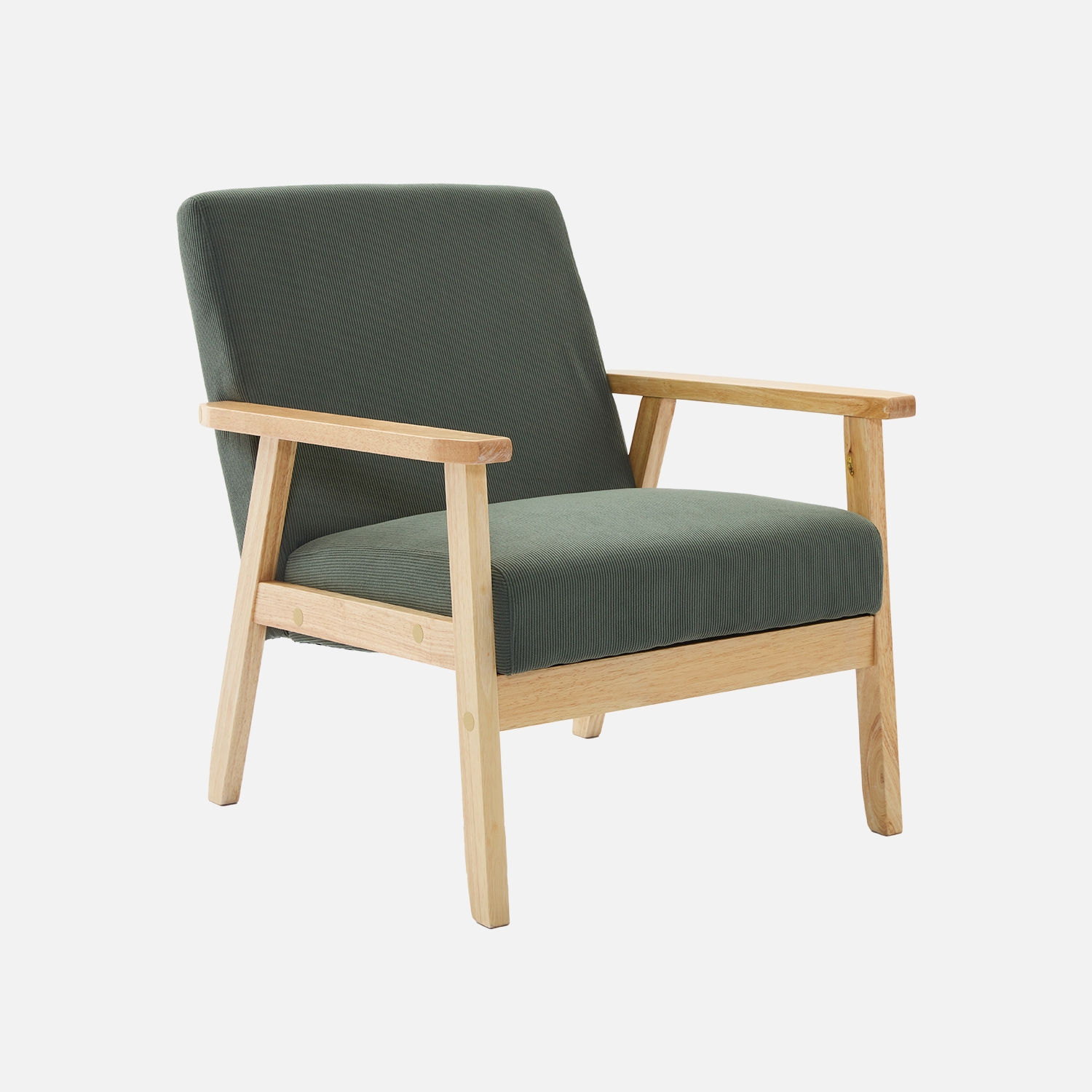sweeek - Sillón escandinavo de madera y pana , Isak pana , 64x69x73
