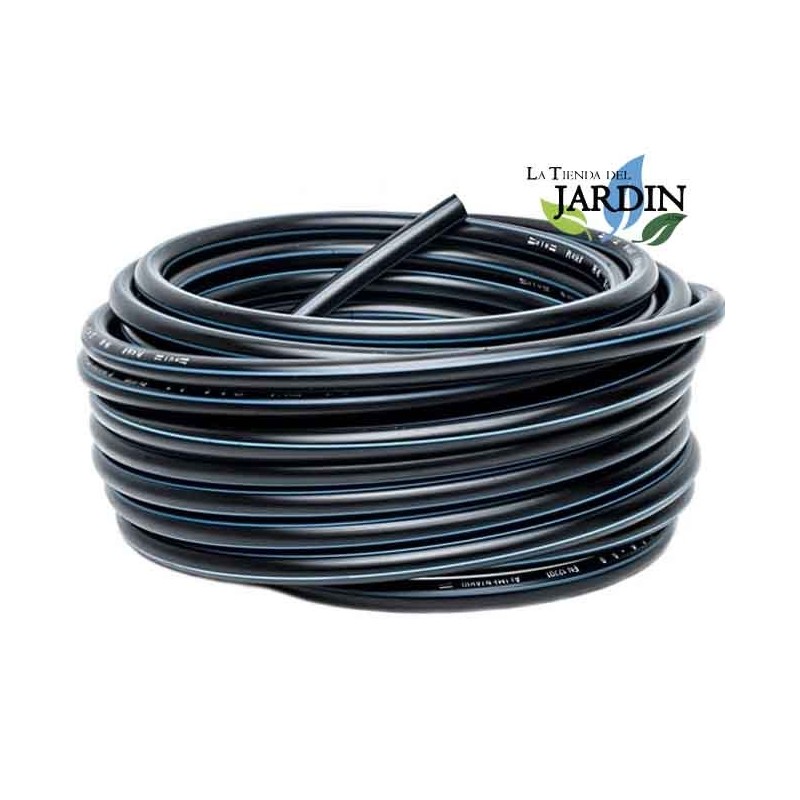 SUINGA Tuberia agua potable 20mm 16 bar 25m | Tuberia 20 mm PE100 Alimentaria alta densidad | Tuberia Polietileno banda azul AENOR