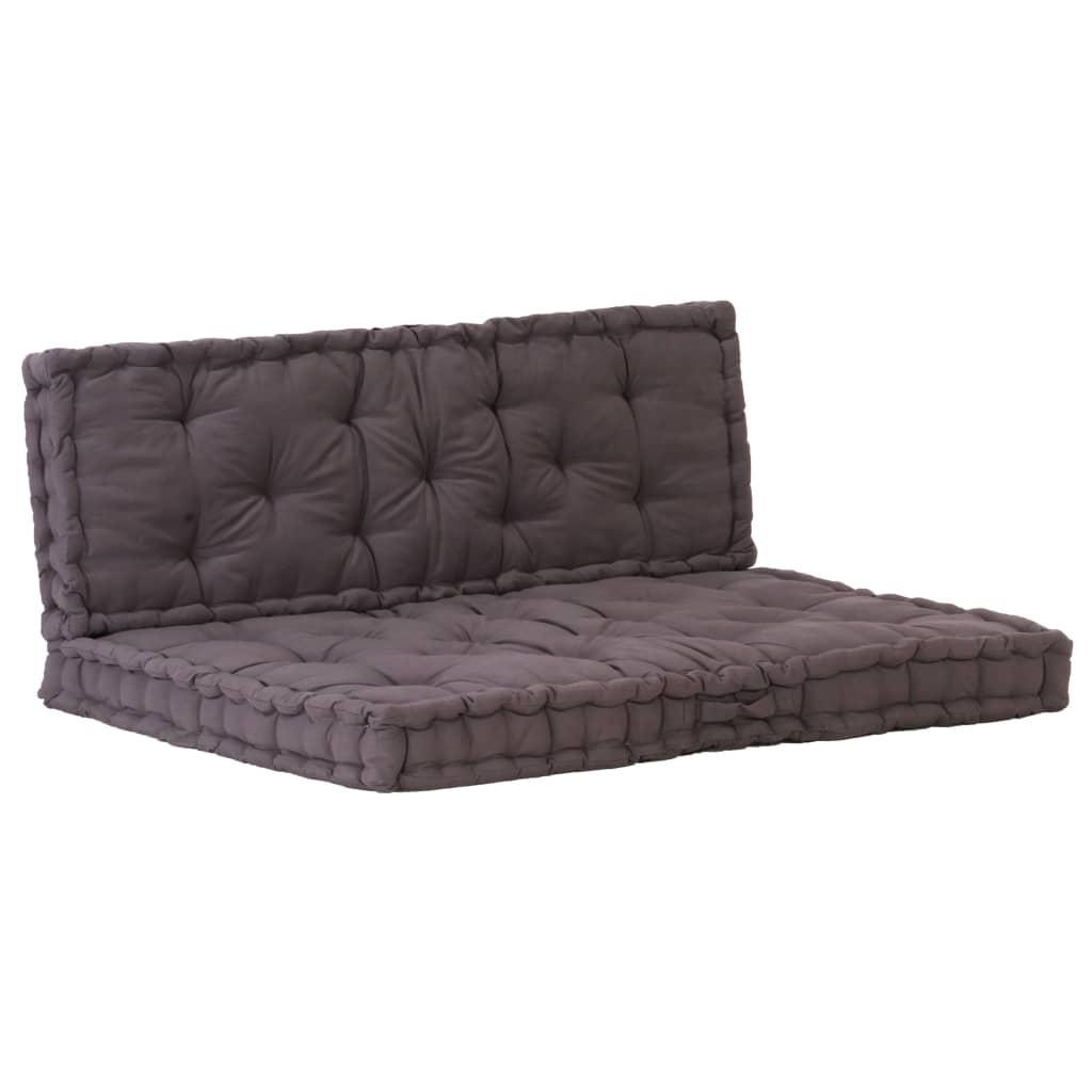 Vidaxl Cojines para Muebles de Palés 2 Unidades Algodón Color Negro, Antracita, Gris