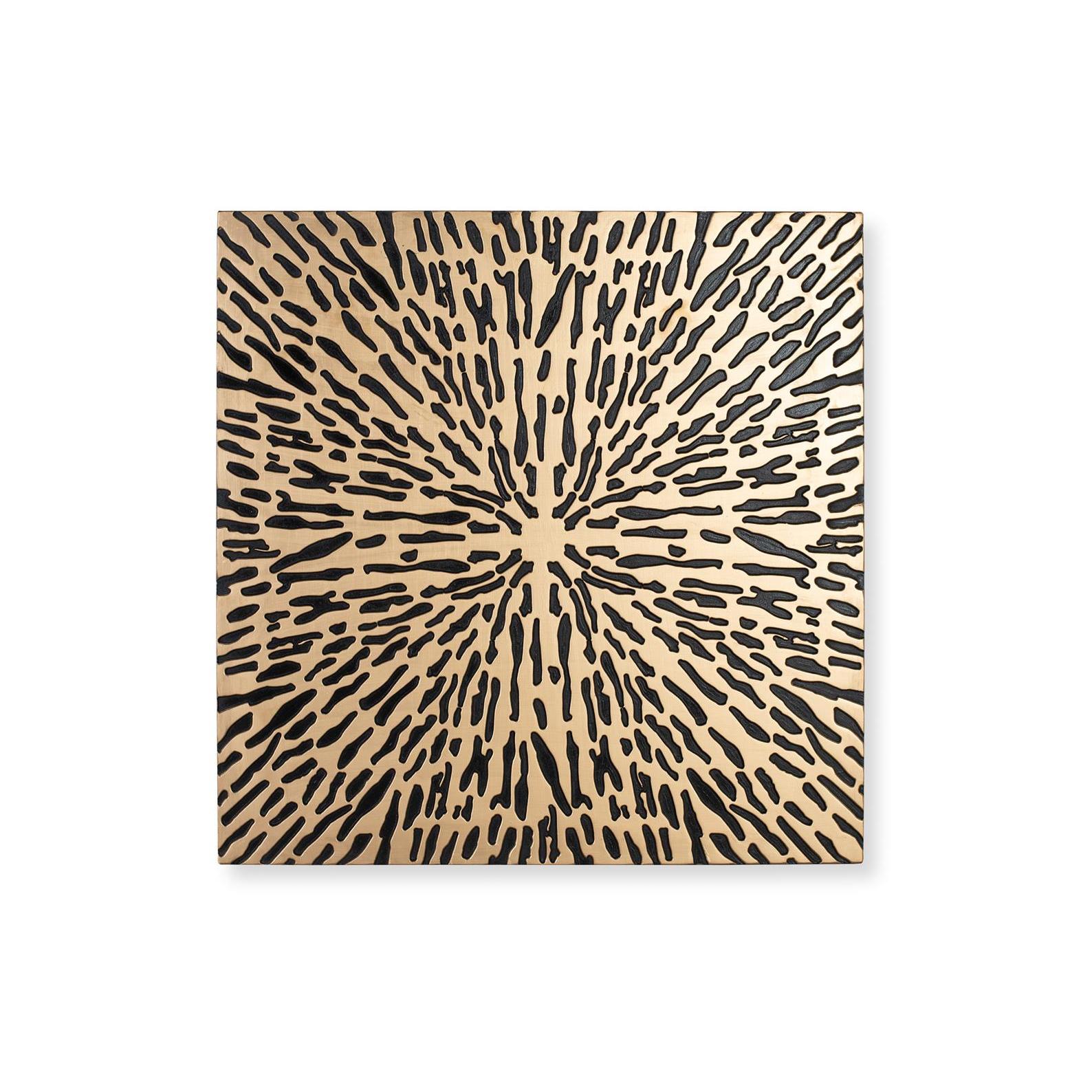 Cabecero fabricado en mdf dorado y negro