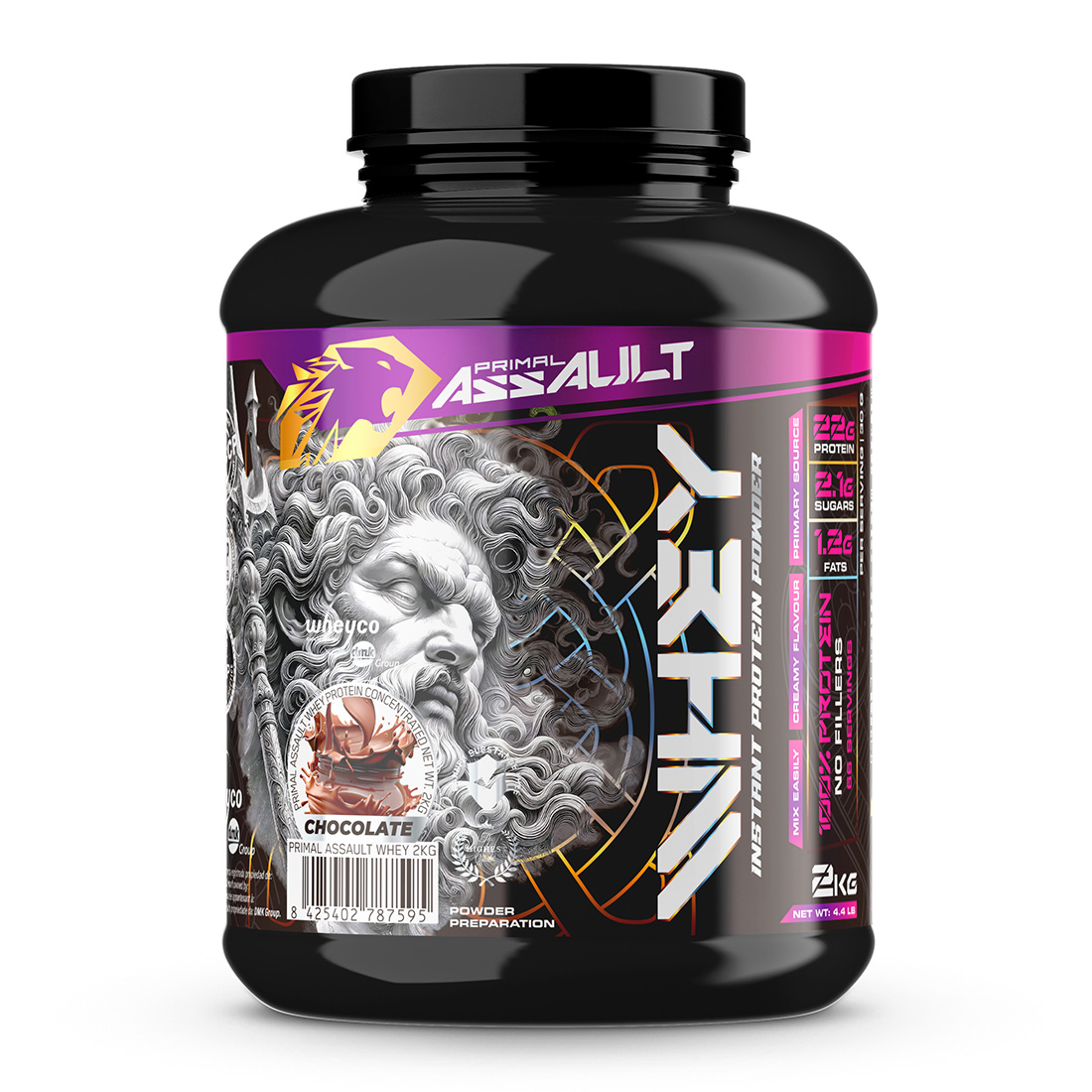 ASSAULT - 100% concentrado de proteína de suero WHEYCO® optimizado para poner en marcha los procesos de desarrollo muscular de su organismo. La proteína contribuye al crecimiento y mantenimiento de la masa muscular